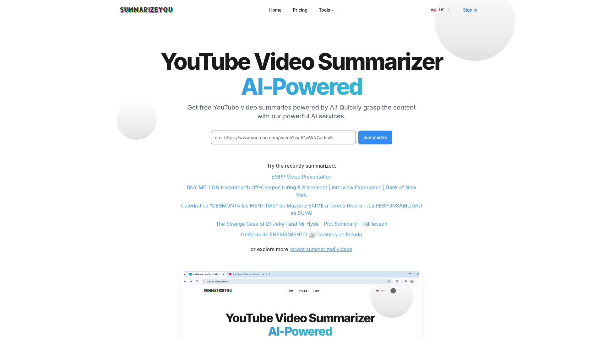 YouTube Video Summarizer AI-Powered 截图