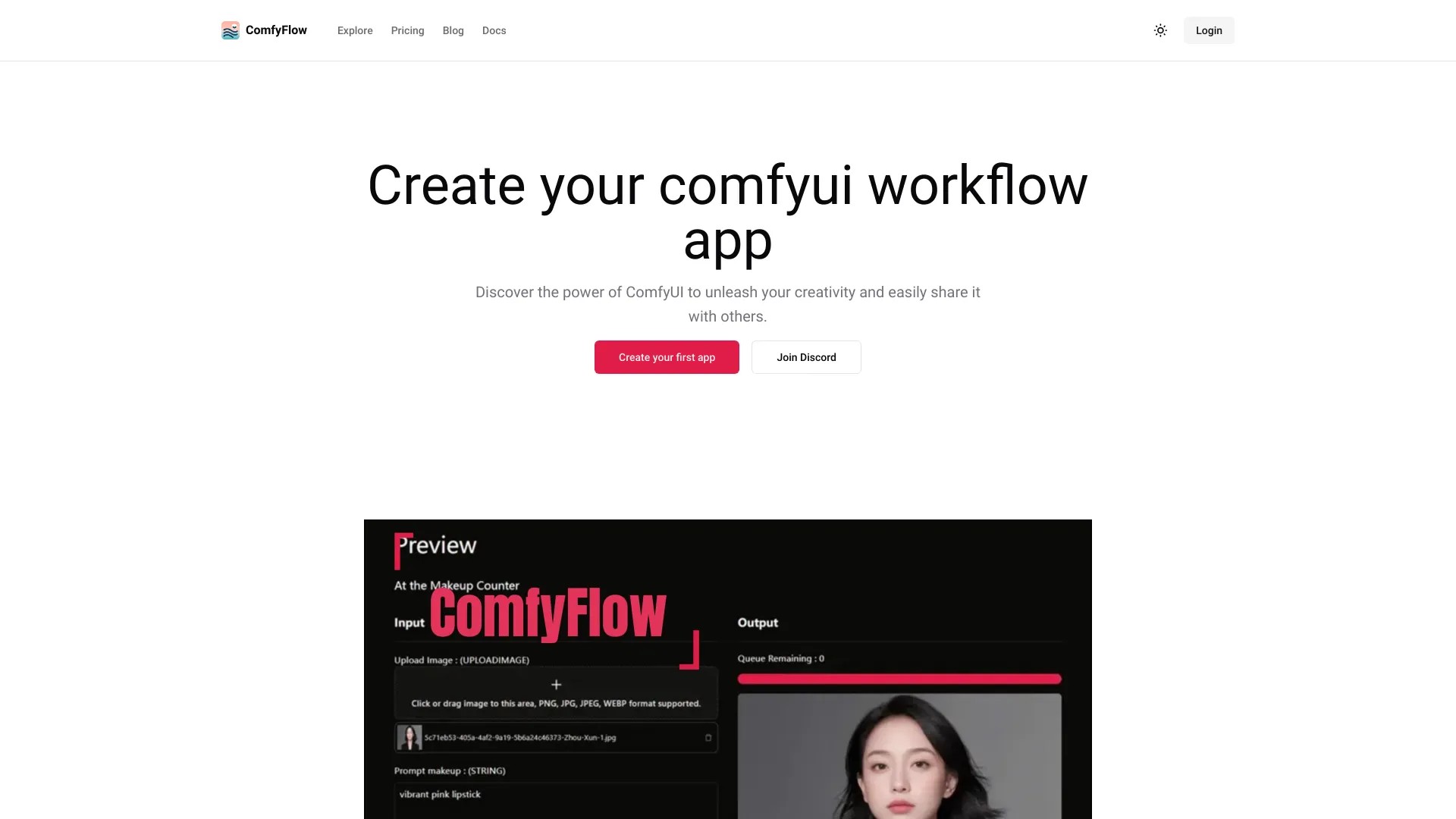 https://comfyflow.app/ 截图