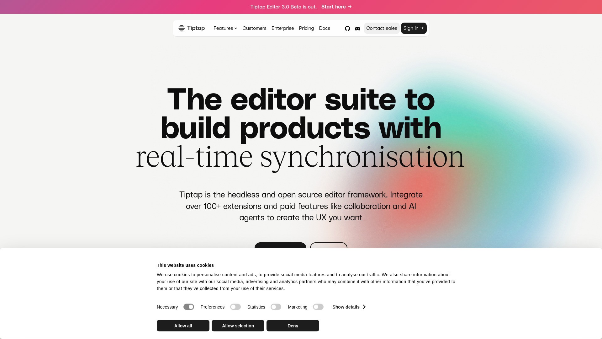 Tiptap Editor 3.0 Beta 截图