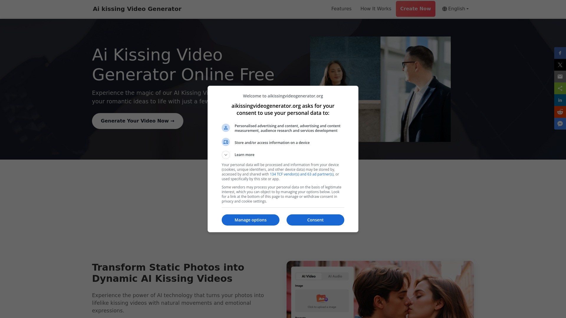 AI Kissing Video Generator Free 截图
