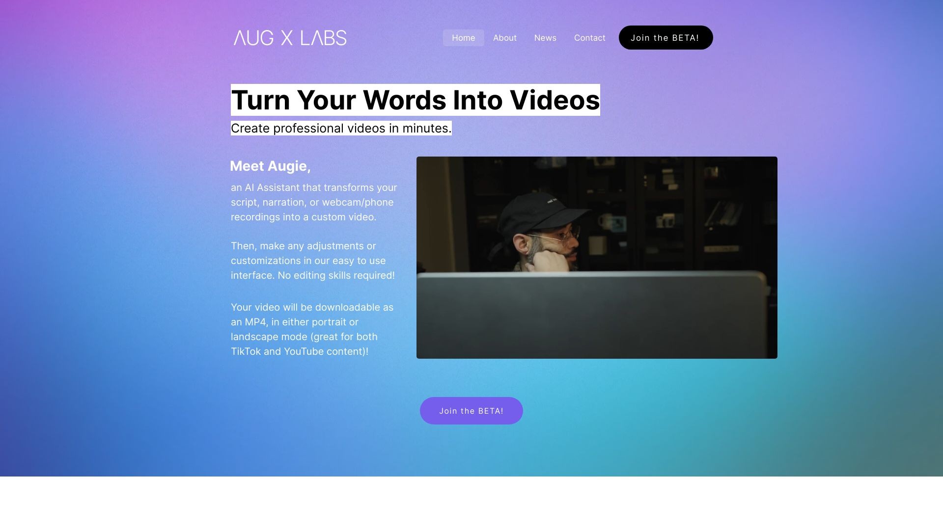 Aug X Labs AI video editing 截图
