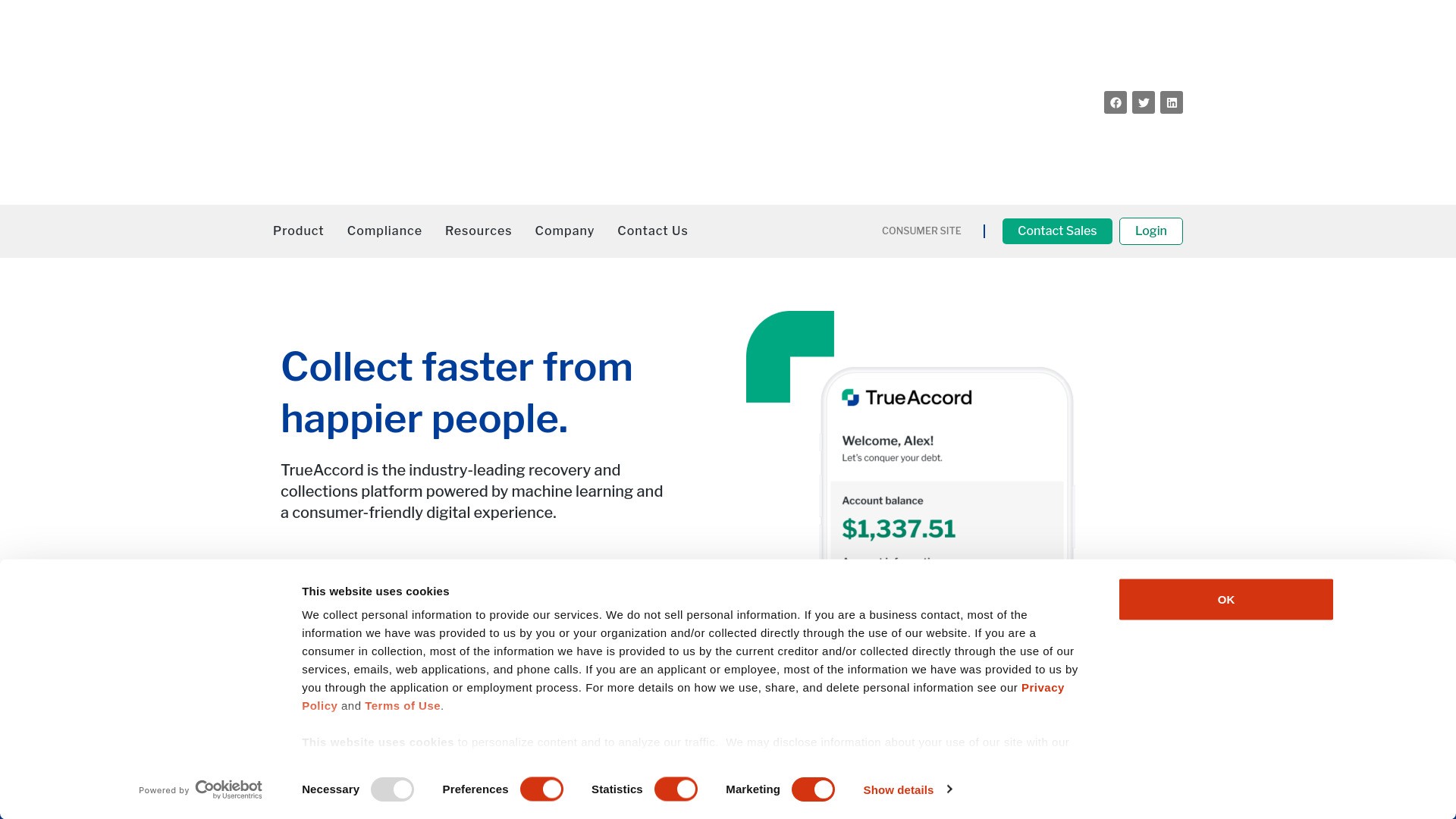 trueaccord.com 截图