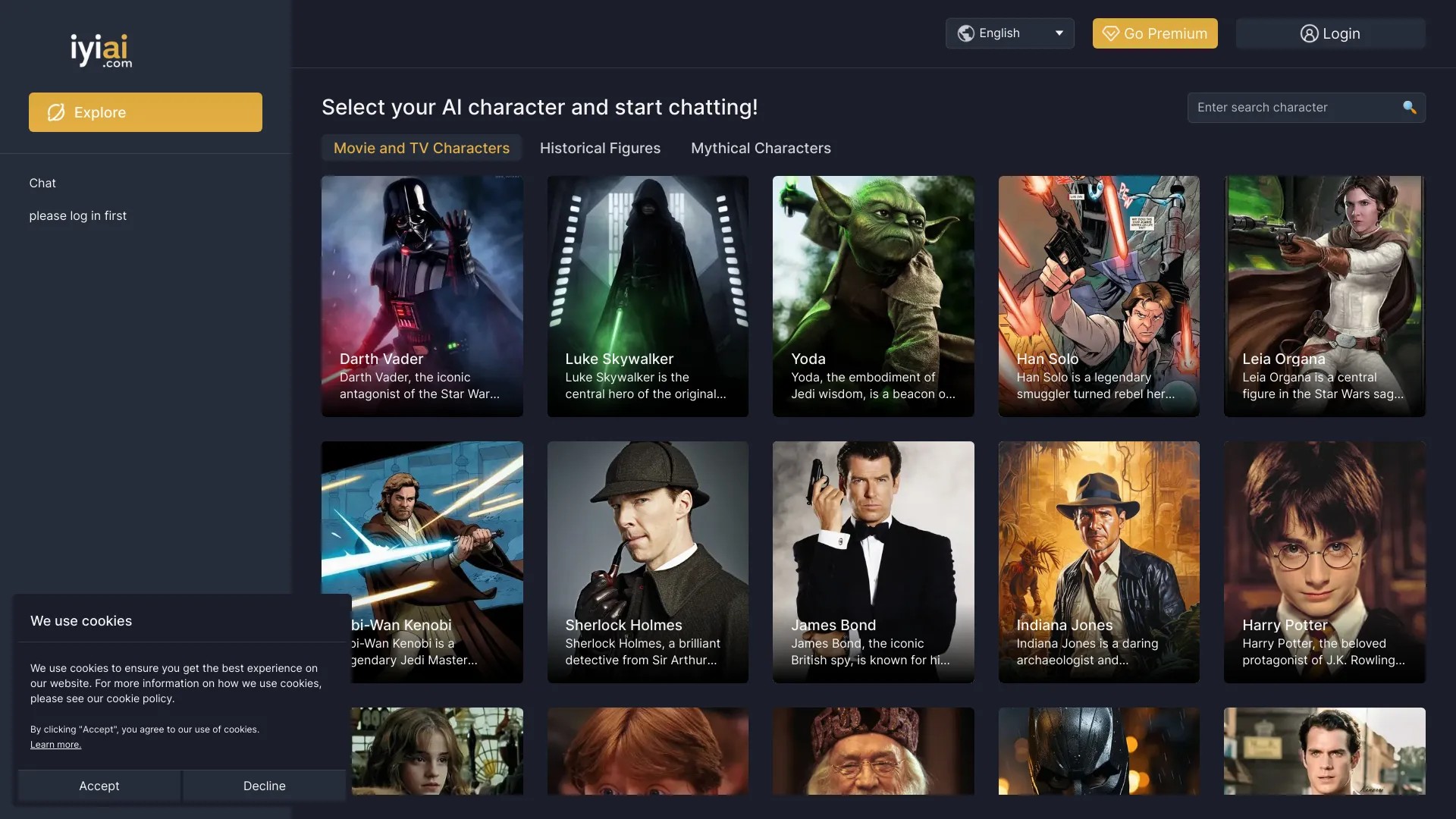 iyiai - Chat Across Dimensions 截图