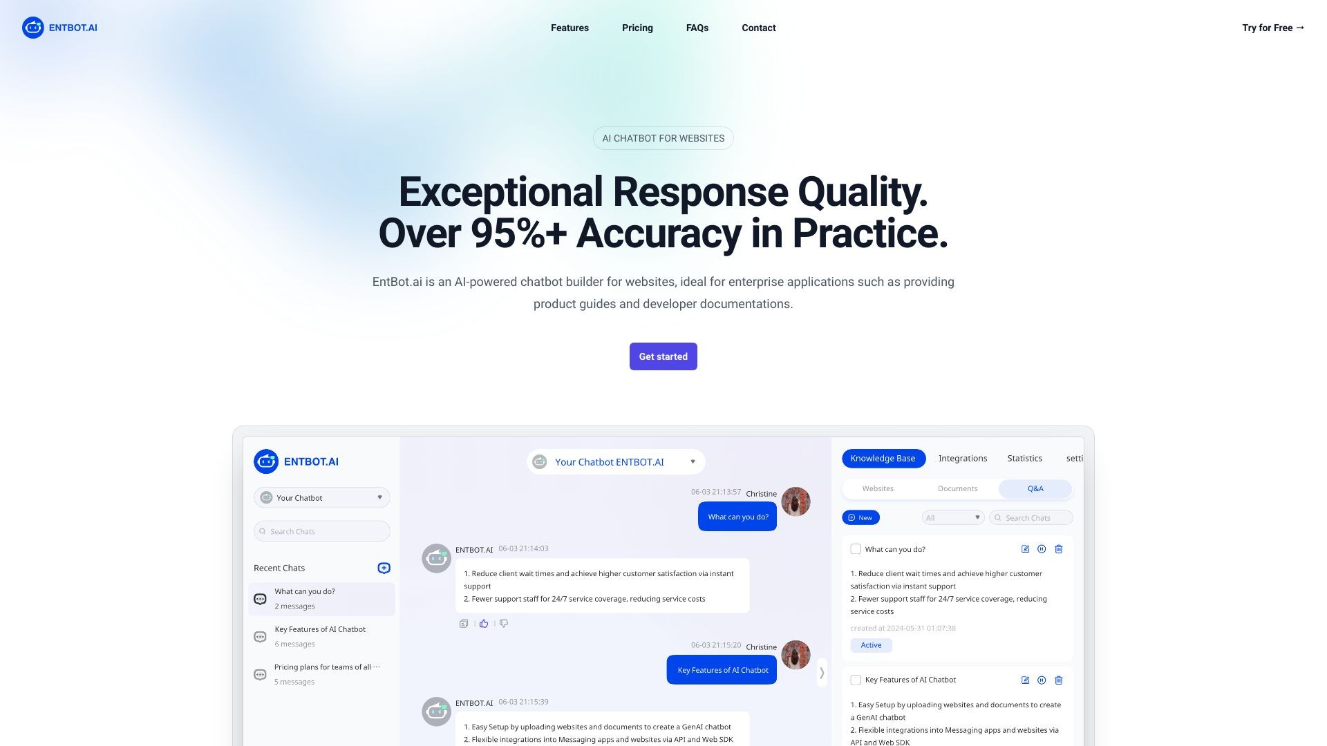 EntBot.ai - AI Chatbots for enterprise 截图