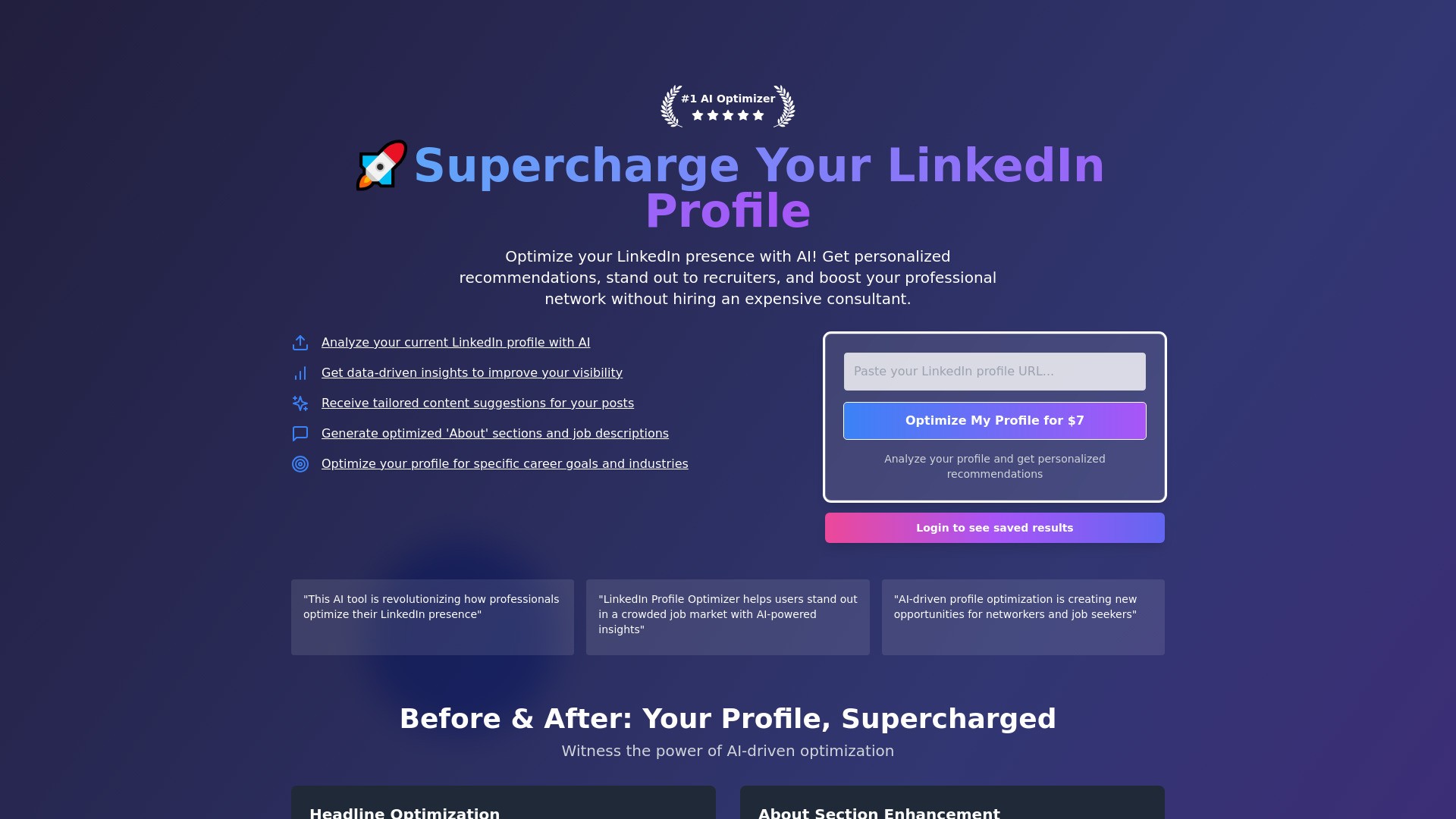LinkedIn Profile Optimization 截图