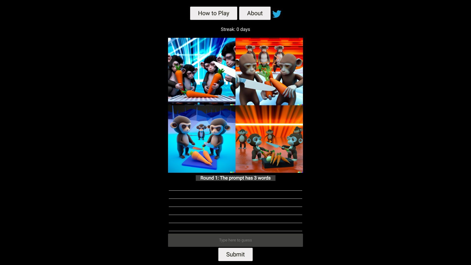 AIDLE (Wordle + DALL-E) 截图