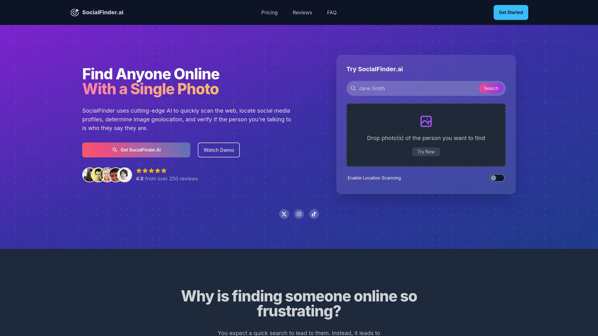 SocialFinder.ai 截图