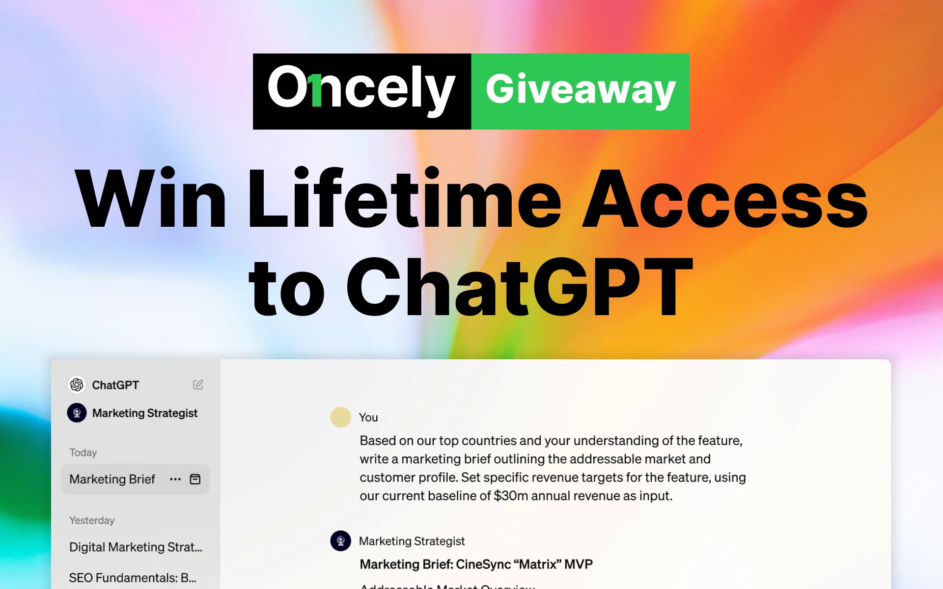 Oncely Giveaway 截图