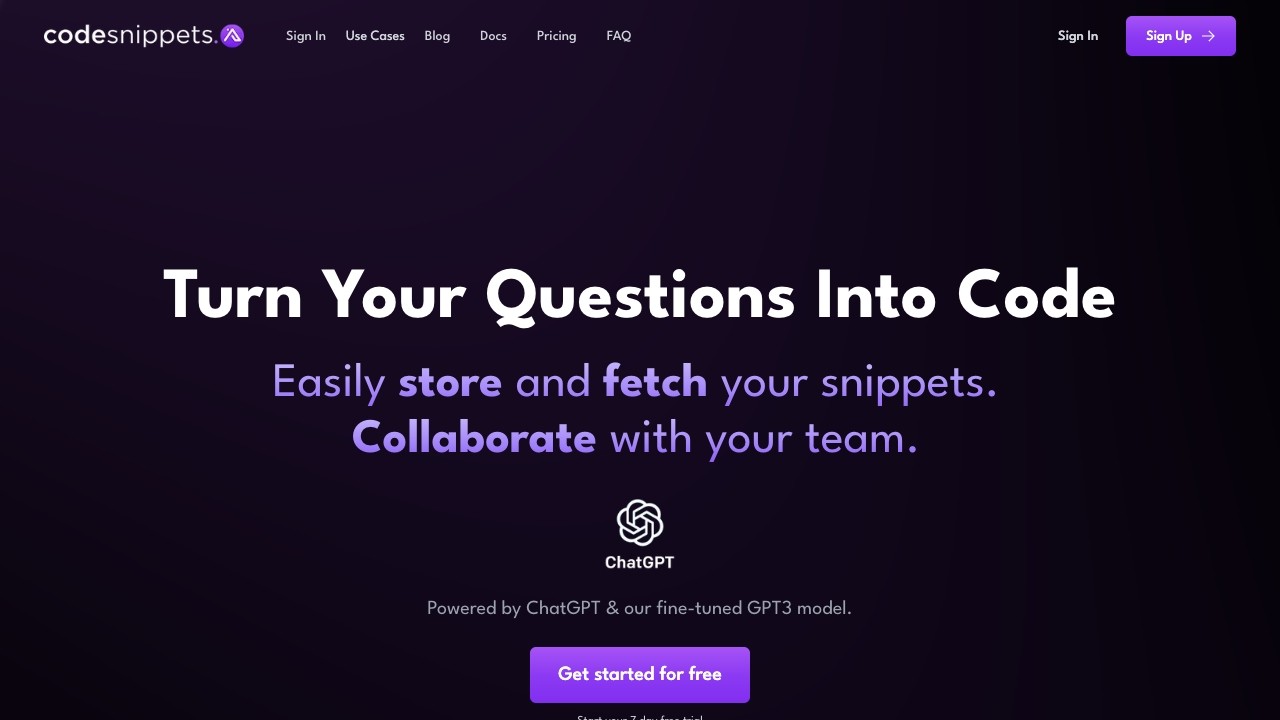 Code Snippets AI 截图