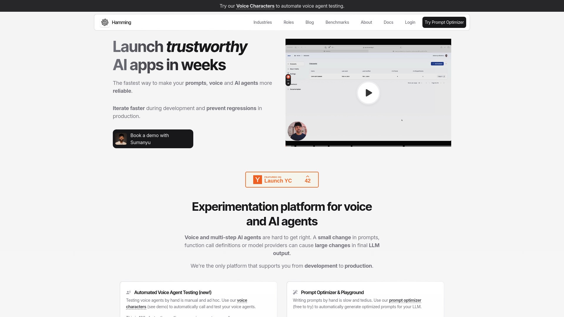Hamming AI (YC S24) 截图