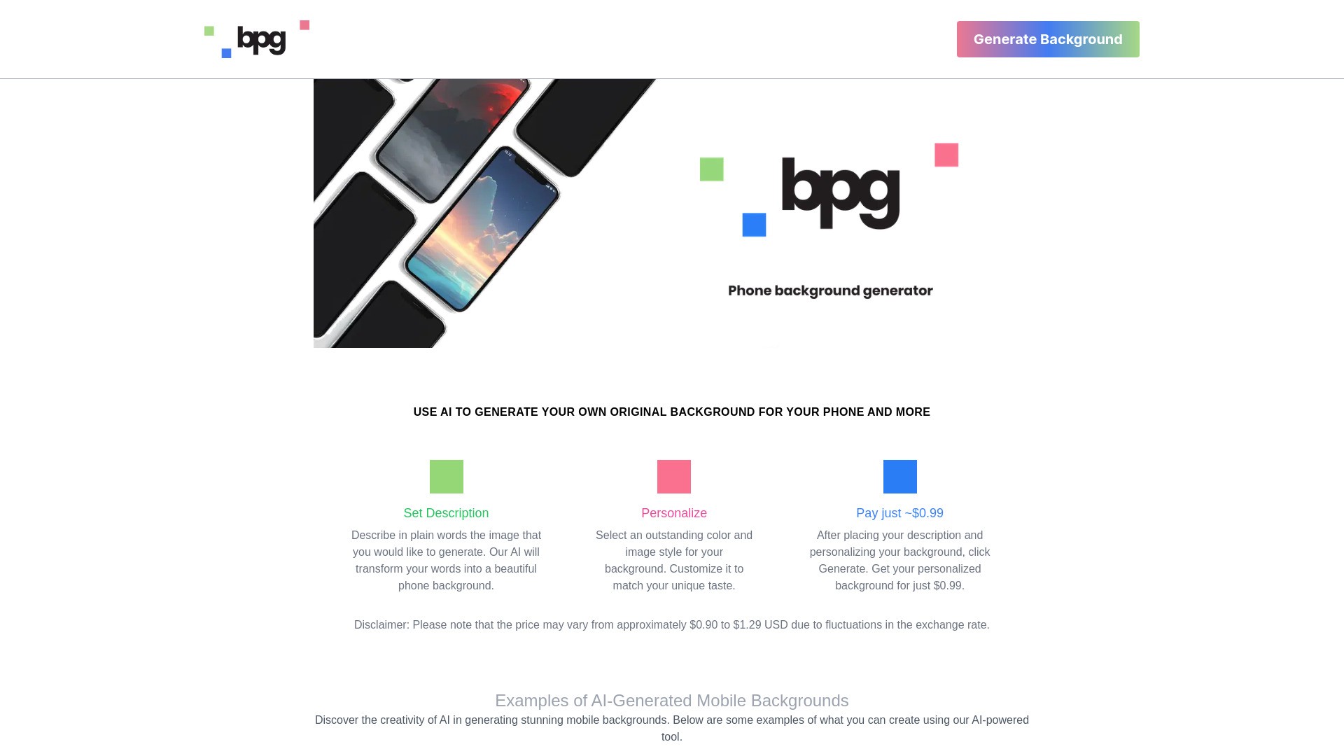 AI Phone Brackground Generator 截图