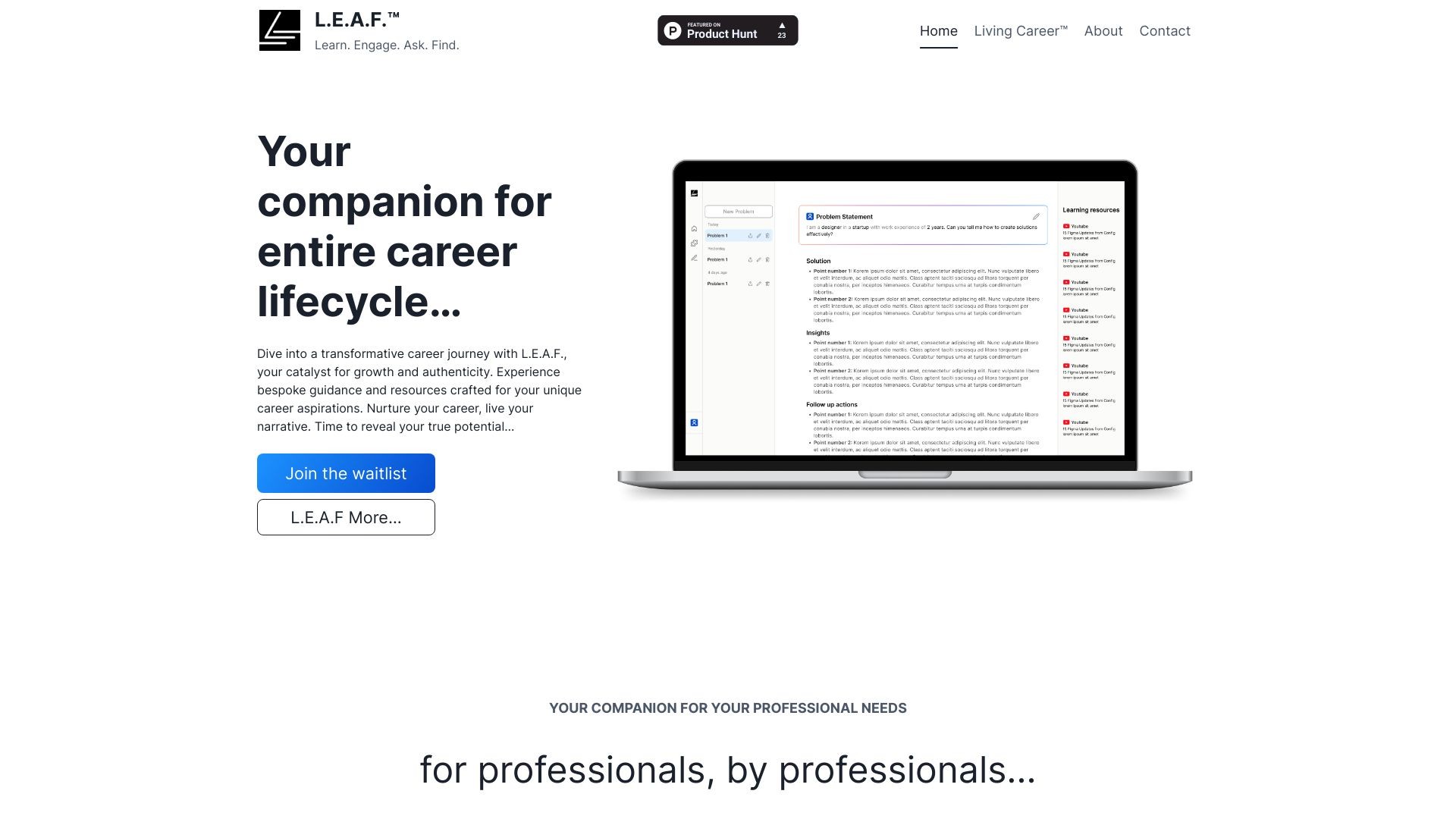 L.E.A.F.™ - Learn. Engage. Ask. Find. 截图