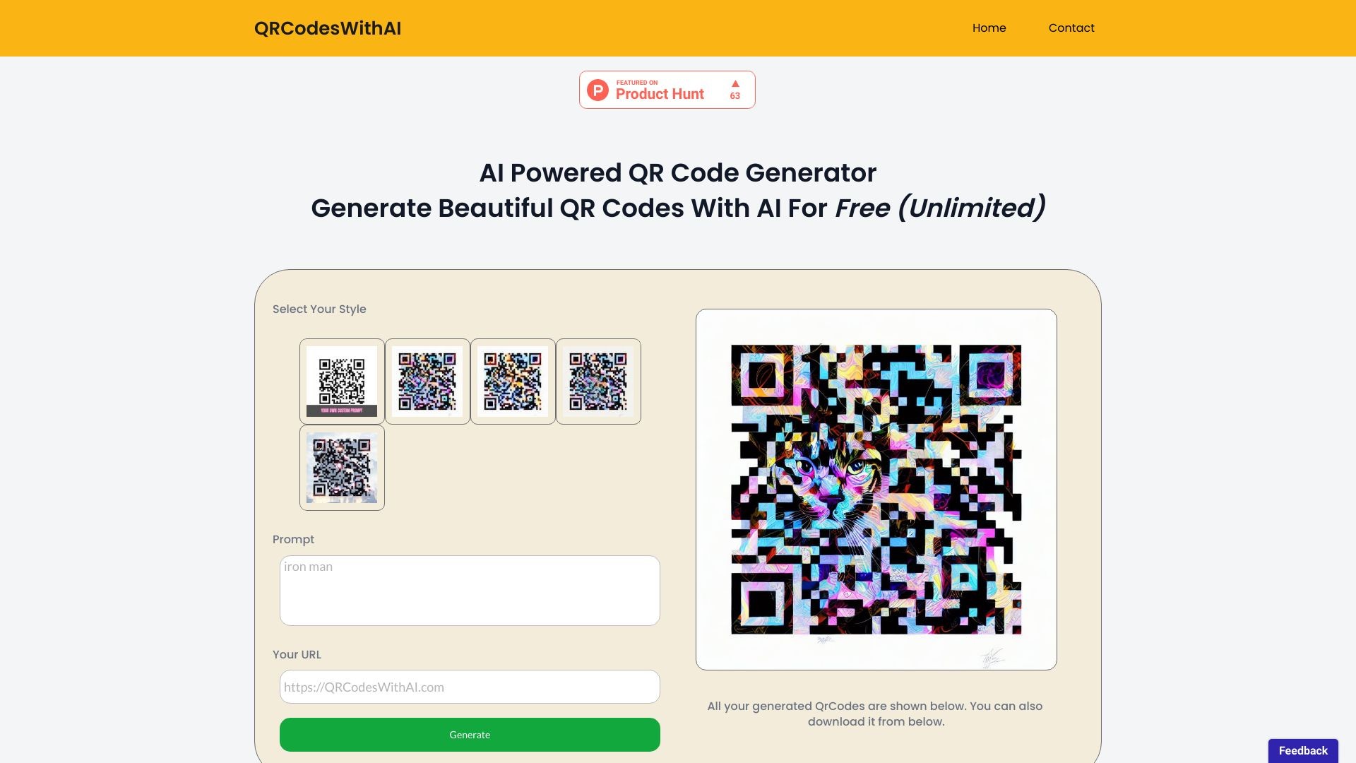 AI Powered QR Code Generator 截图