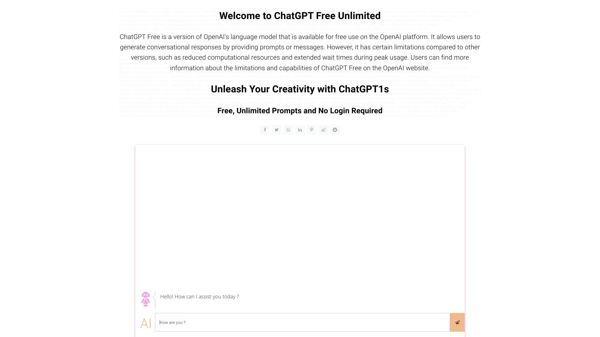 ChatGPT Free and Unlimited Prompts 截图