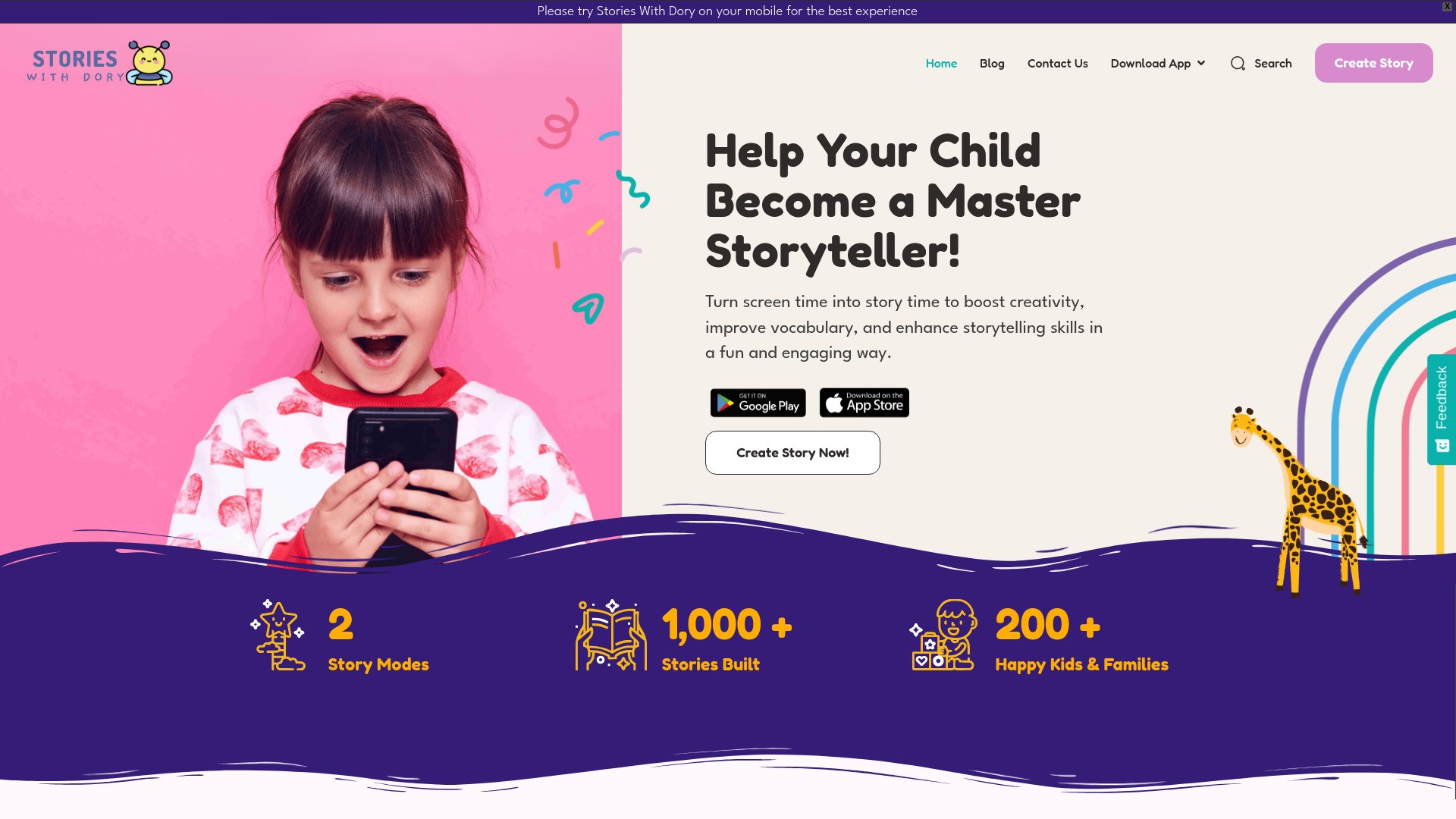 StoriesWithDory - Kids Story Builder App 截图