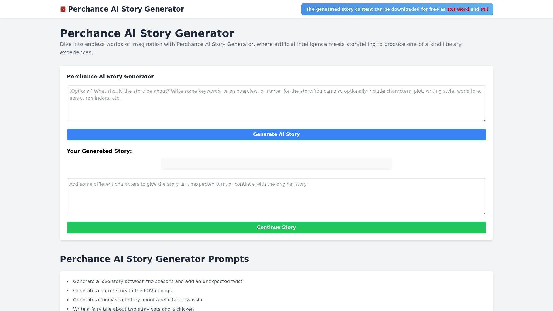 perchance ai story 截图