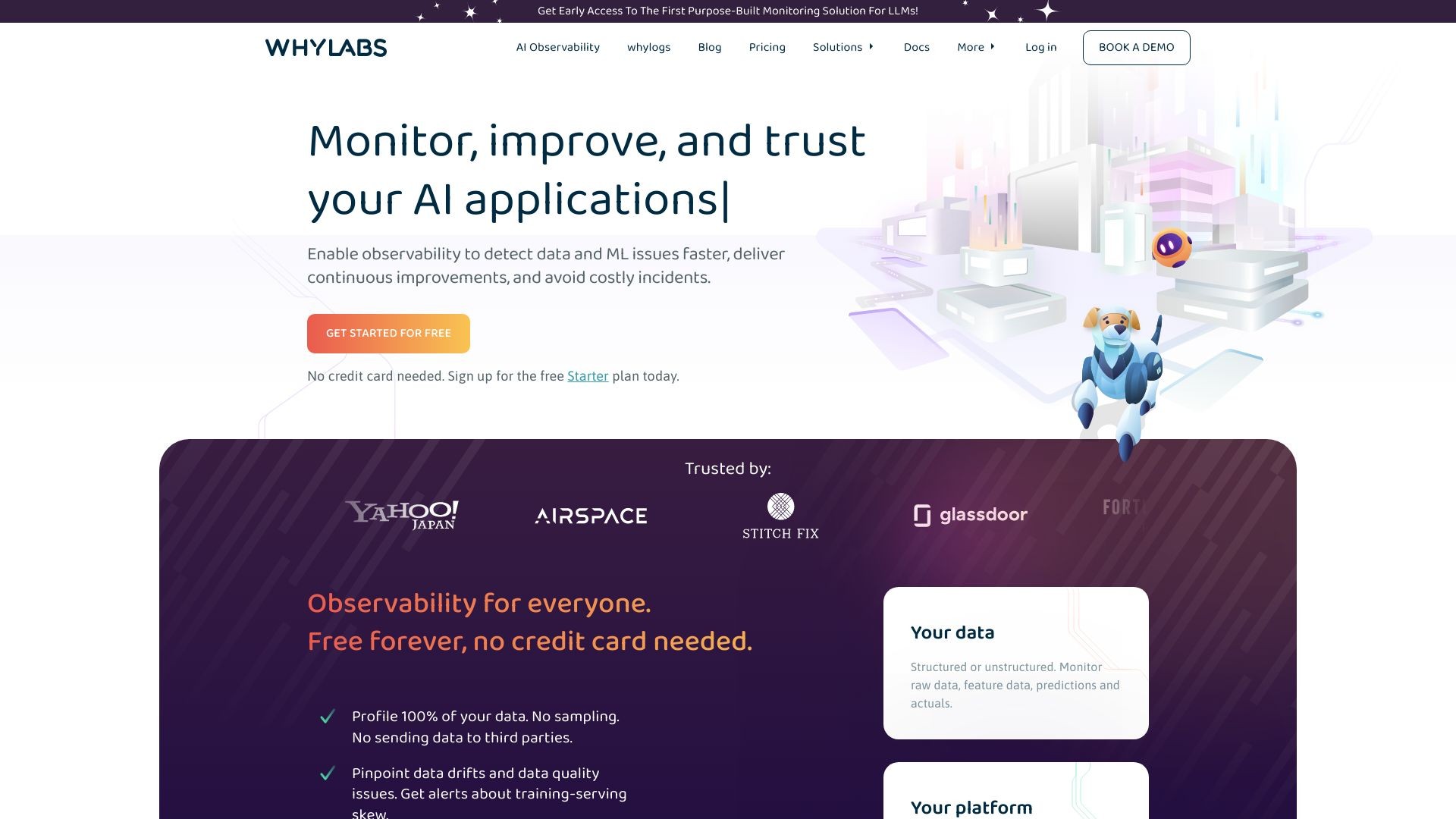 WhyLabs AI Observatory 截图