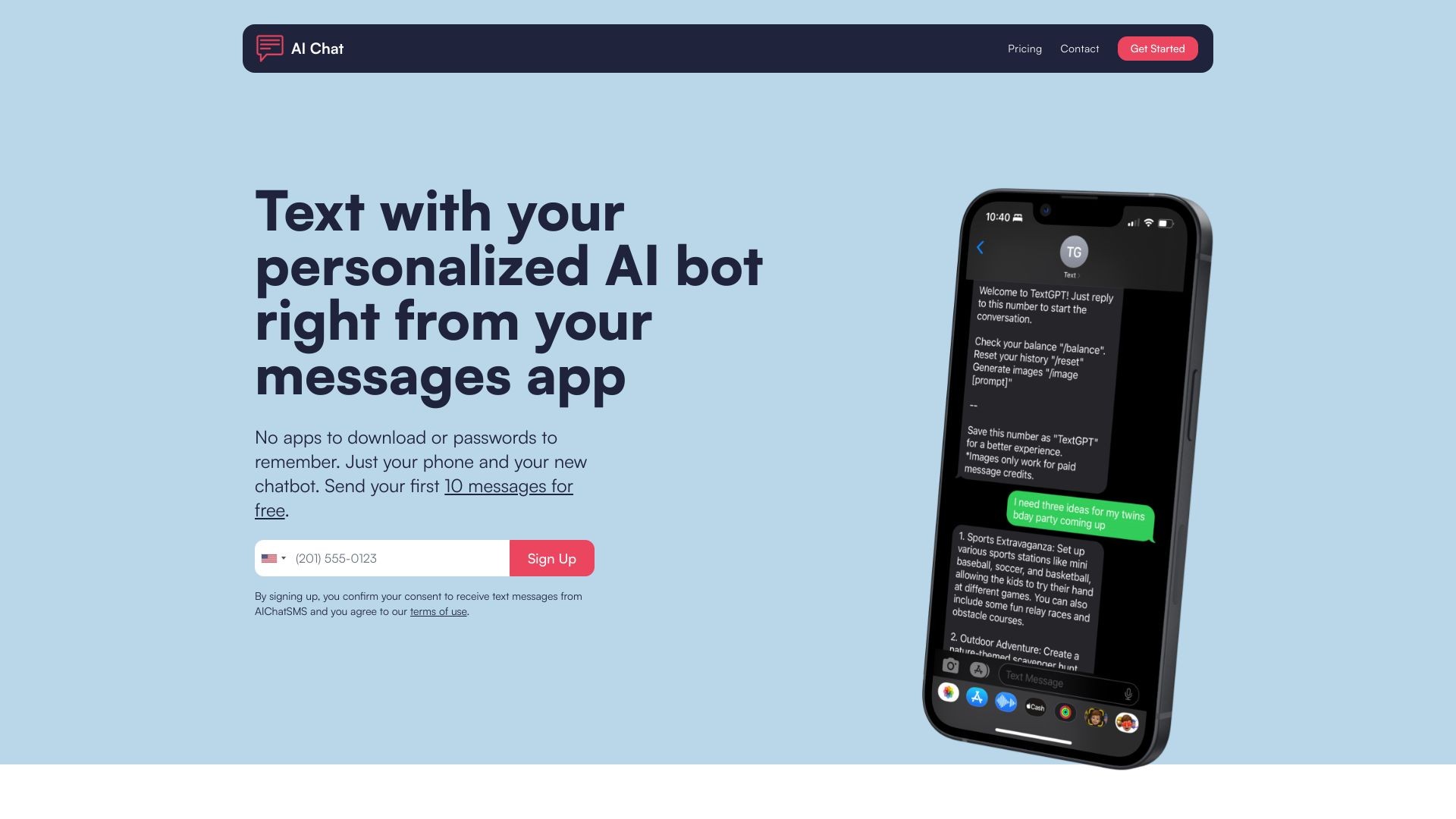AI Chat SMS 截图