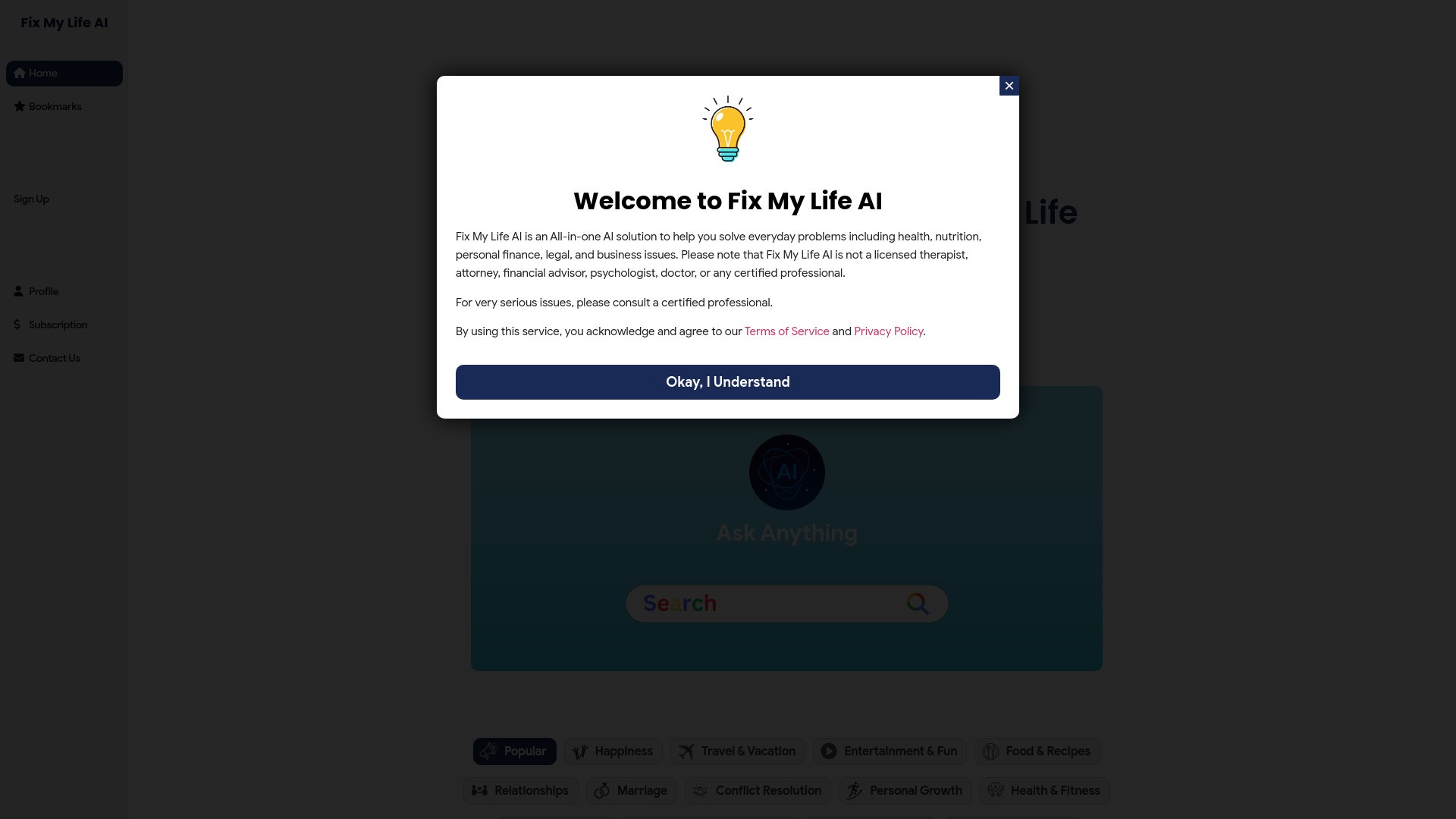 Fix My Life AI 截图
