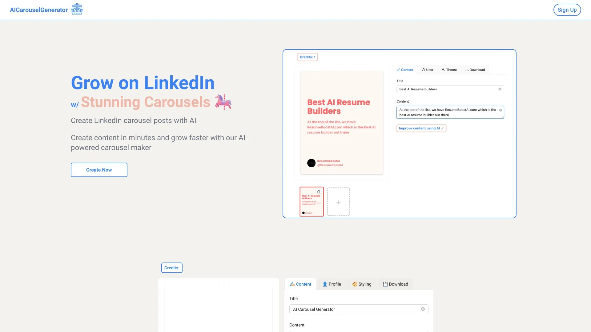 AI Carousel Generator 截图