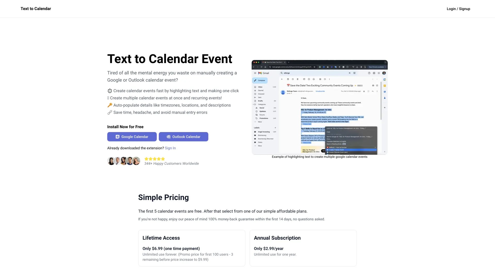 Text to Calendar 截图