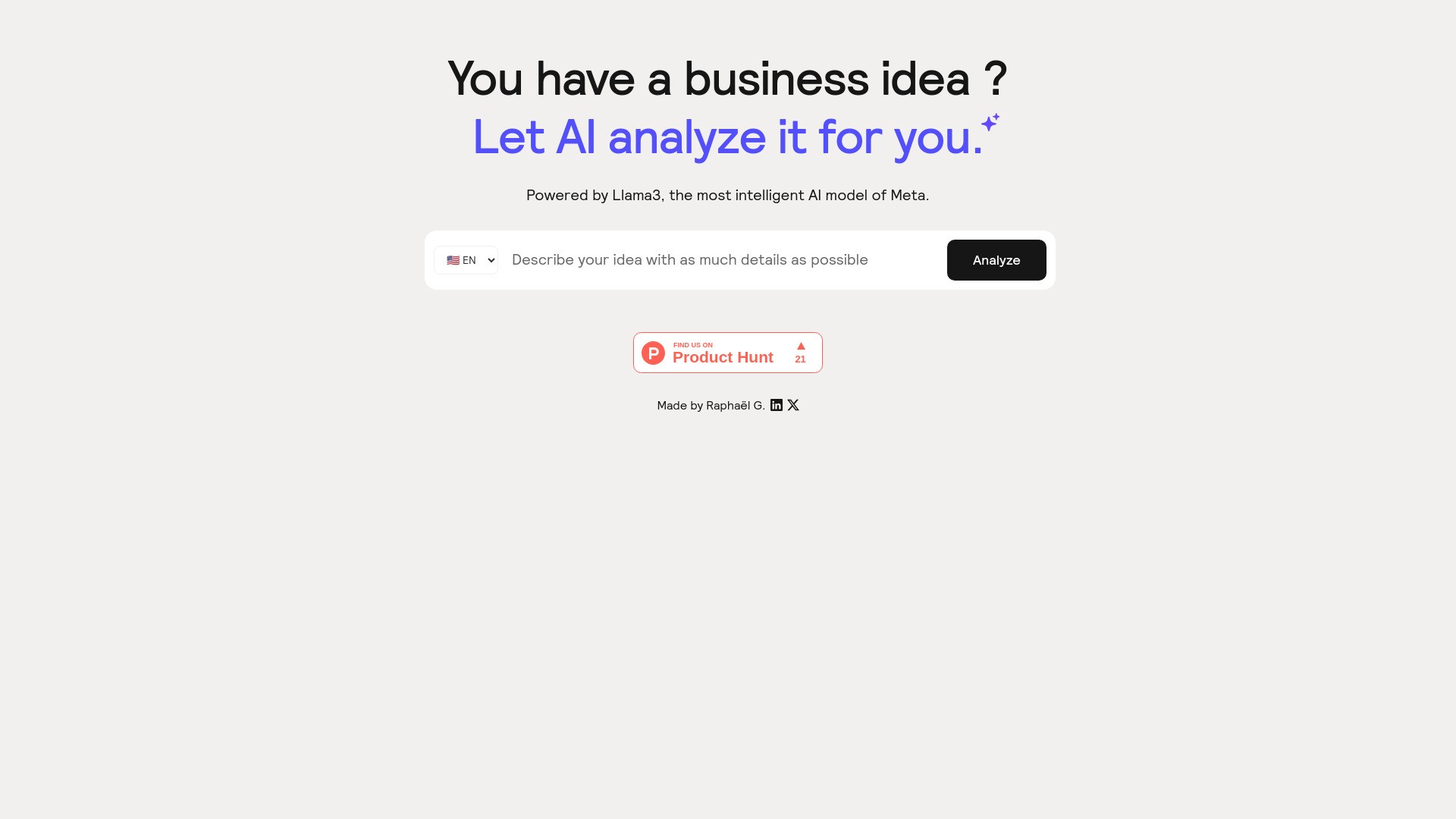 Analyze my business idea 截图