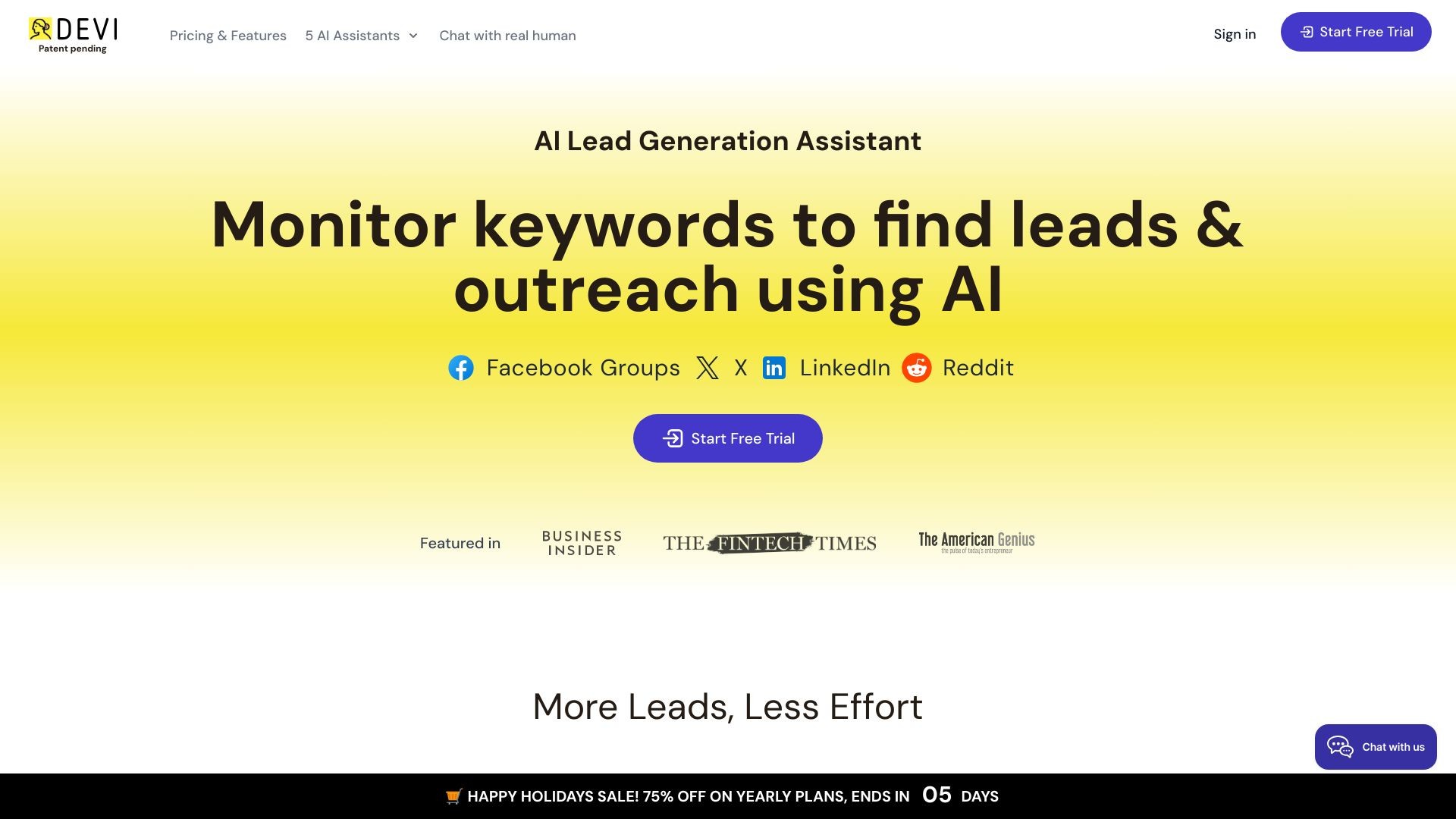 Devi | AI Social Media Leads Monitoring and Outreach Tool 截图