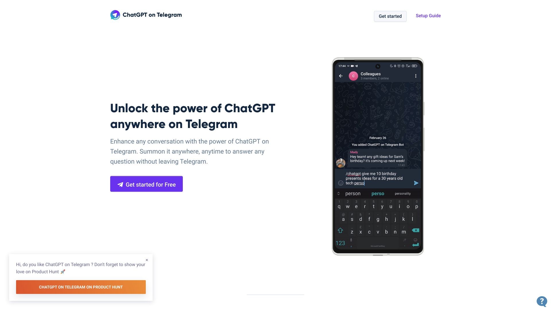 ChatGPT on Telegram 截图
