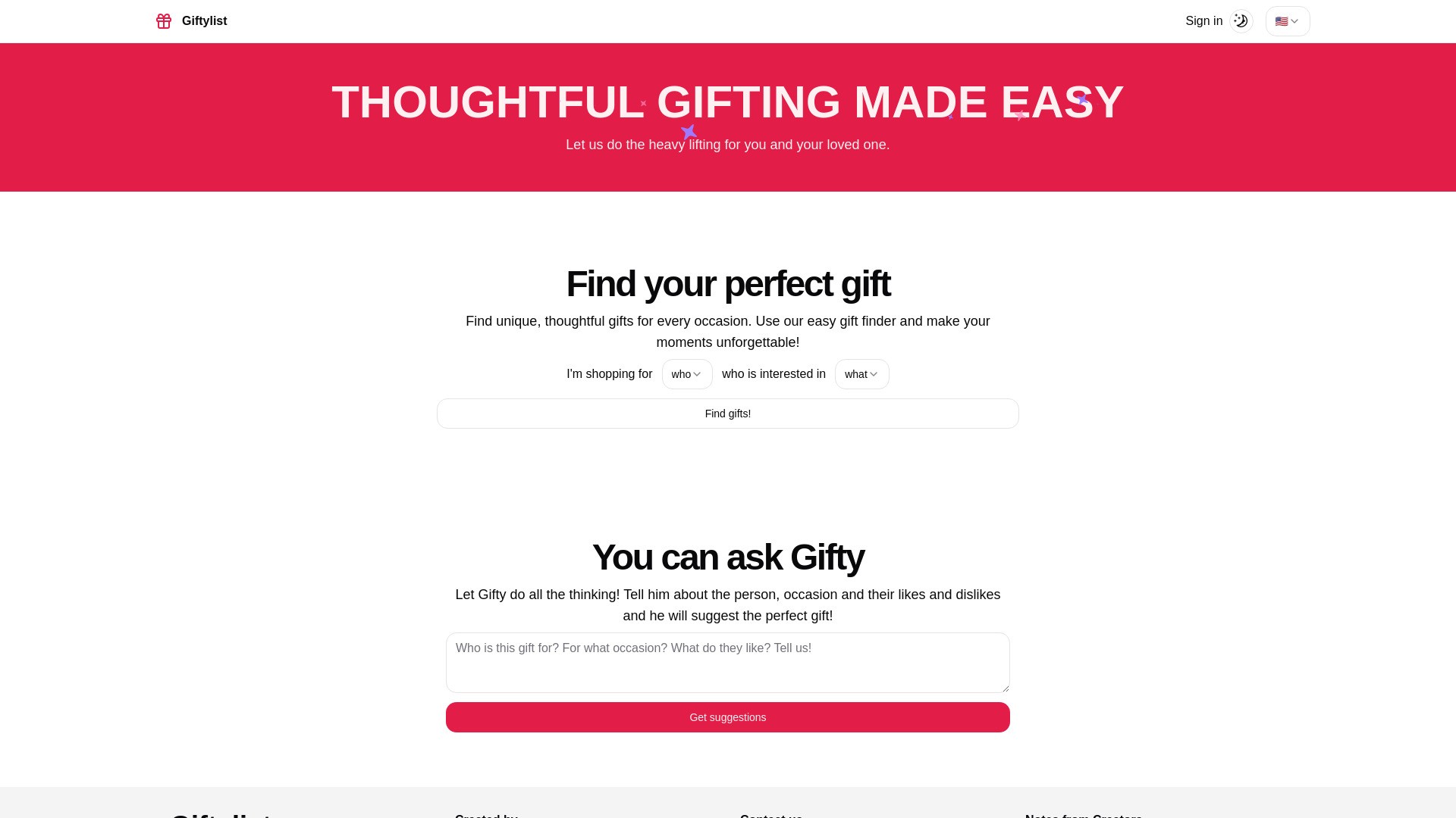 Giftylist.com 截图