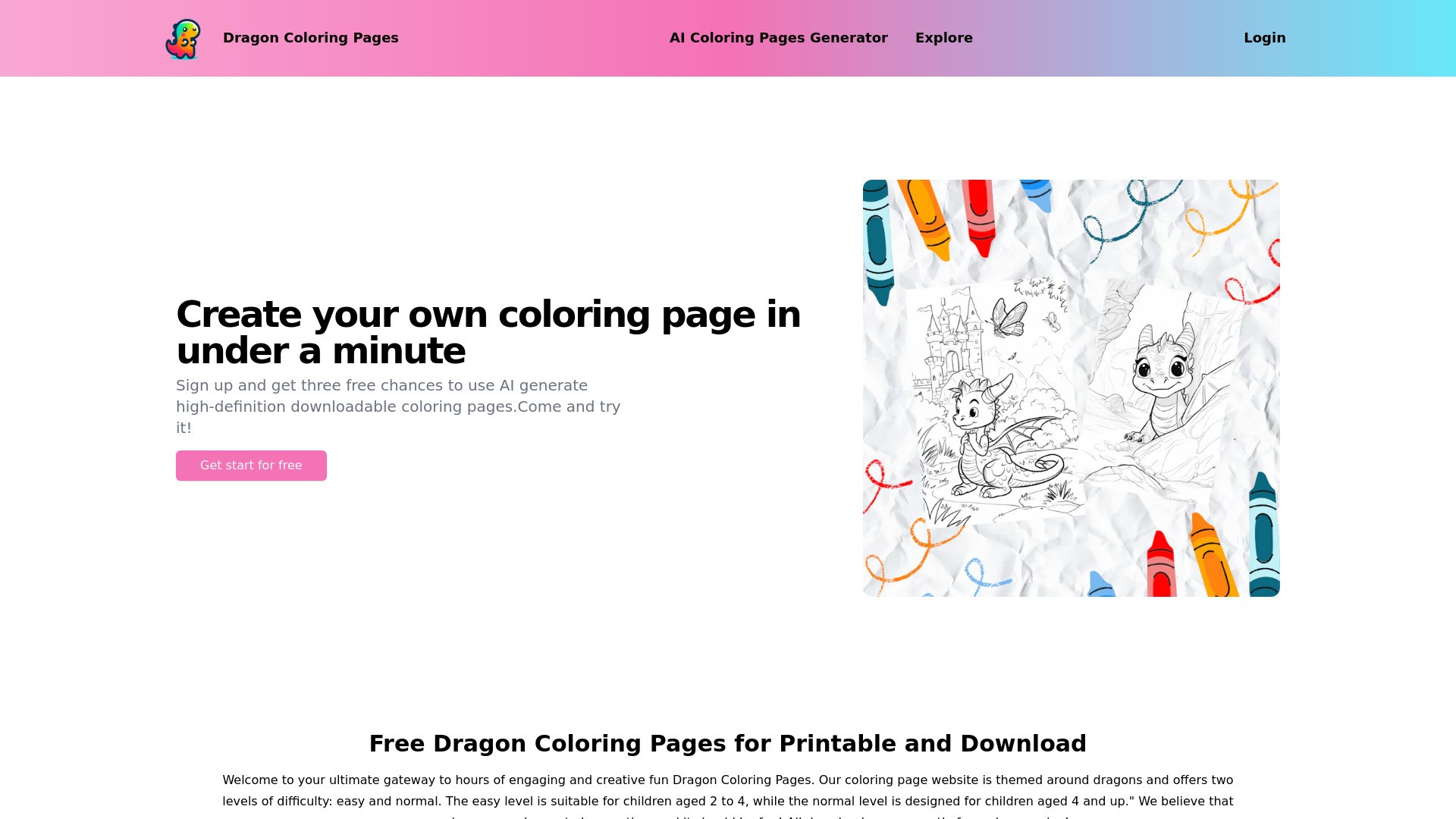 Dragon coloring pages 截图