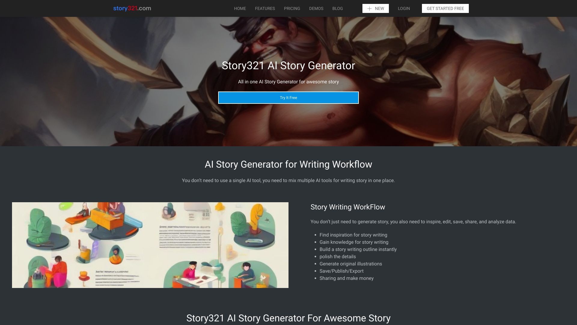 Story321 AI story generator 截图