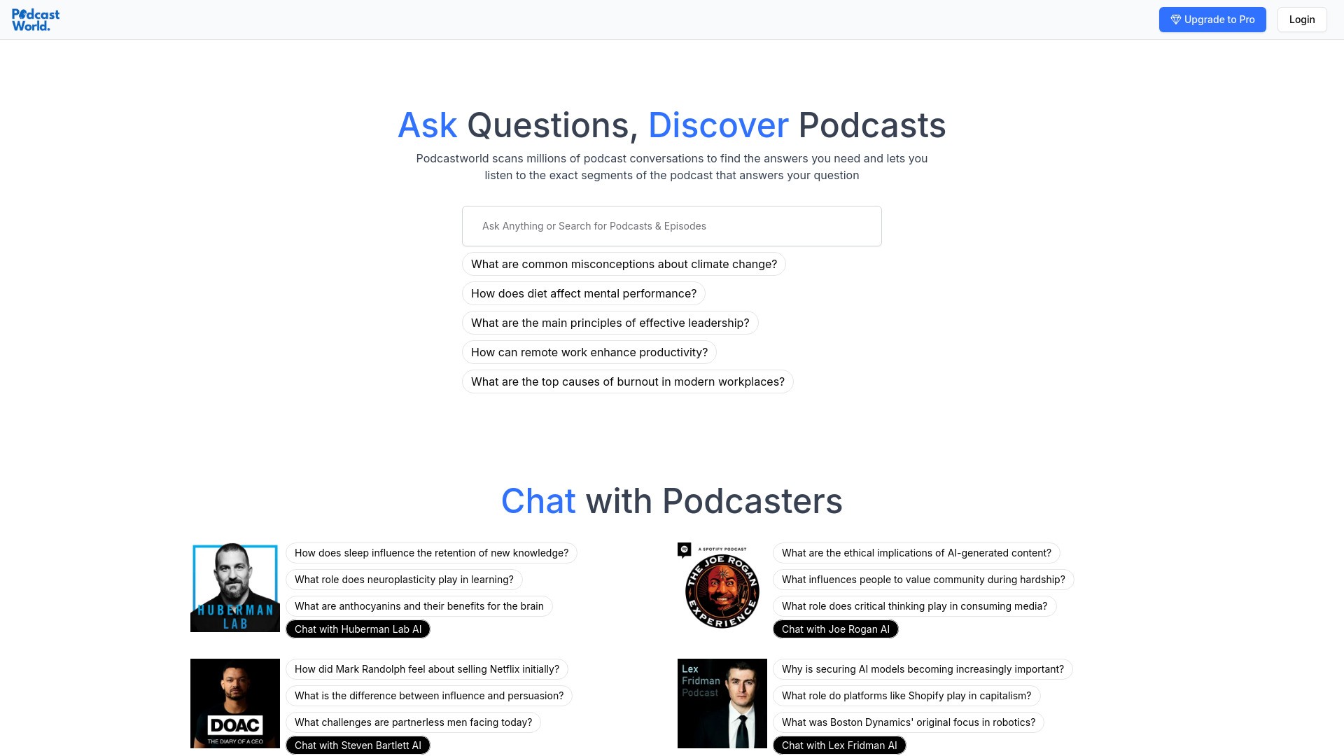 Podcastworld.io- Perplexity for Podcasts 截图