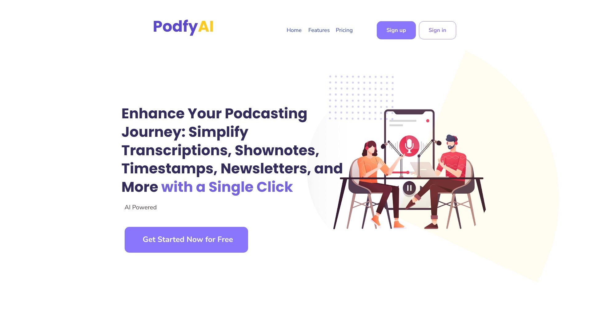 PodfyAI - The Platform for Creators and Agencies 截图