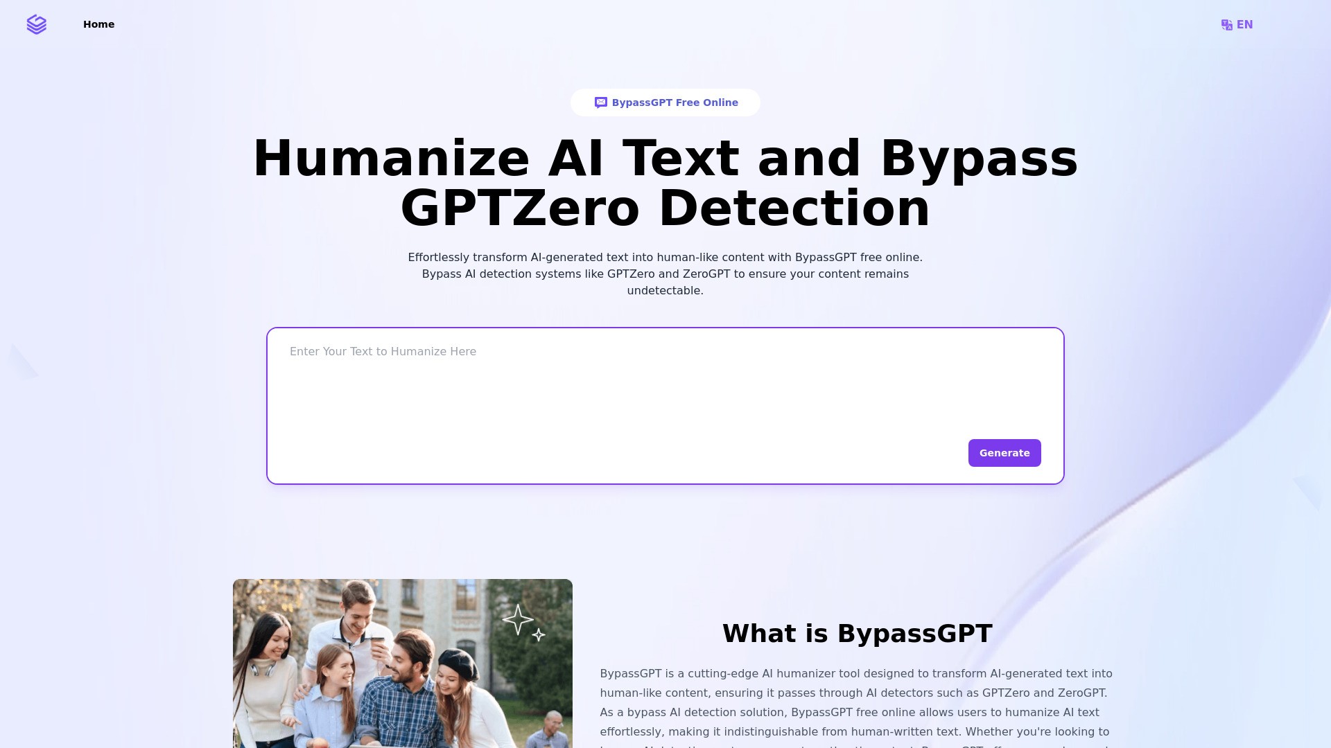 BypassGPT.co: Free AI Text Humanizer 截图