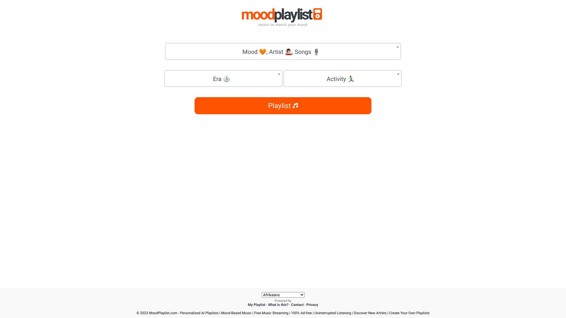 Moodplaylist - AI Powered Playlists 截图