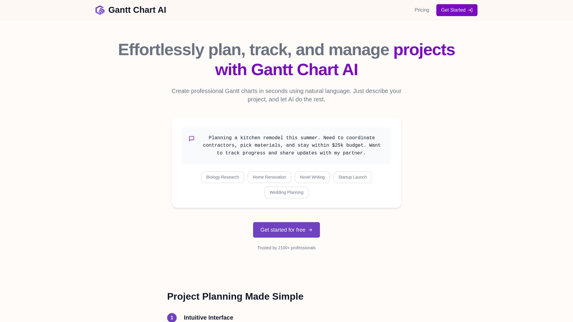 Gantt Chart AI 截图