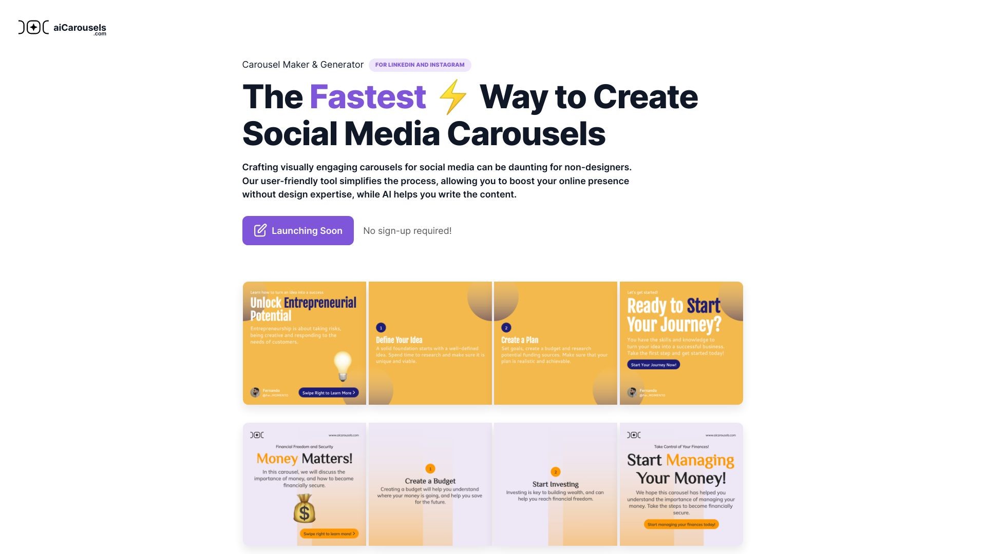 aiCarousels.com 截图