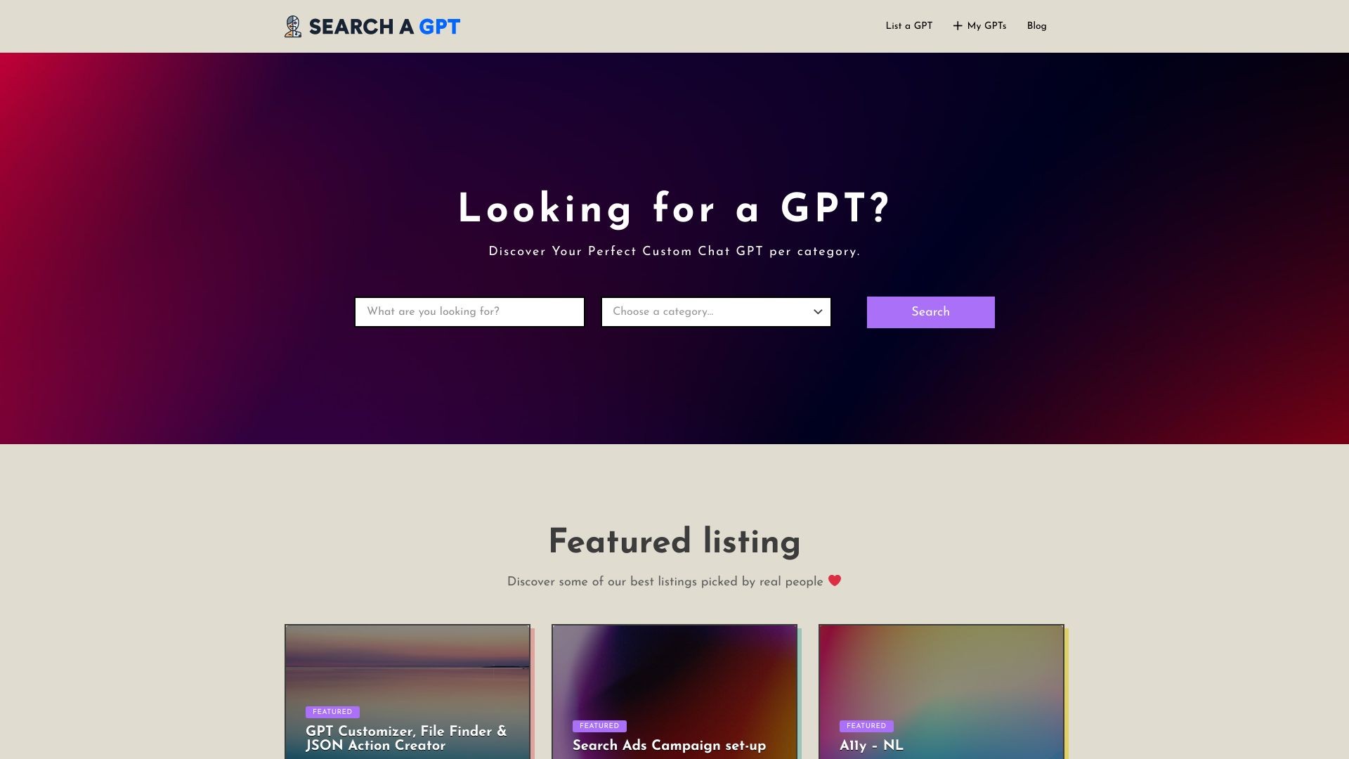 Search a GPT 截图