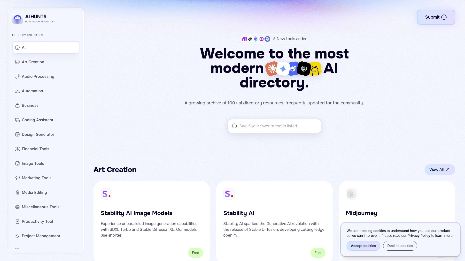 AiHunts | A Modern Ai Tool Directory 截图