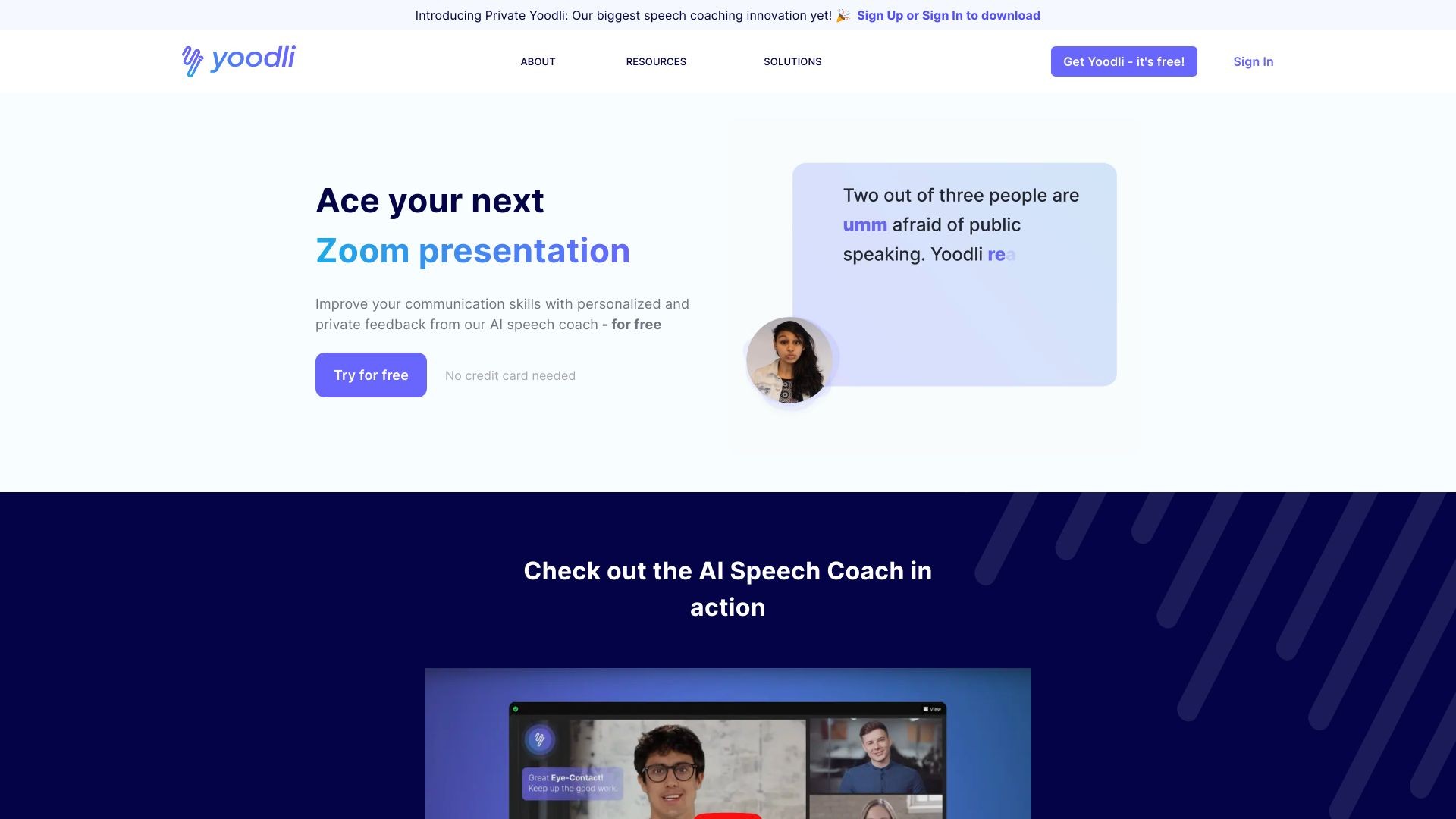 Yoodli AI Speech Coach 截图