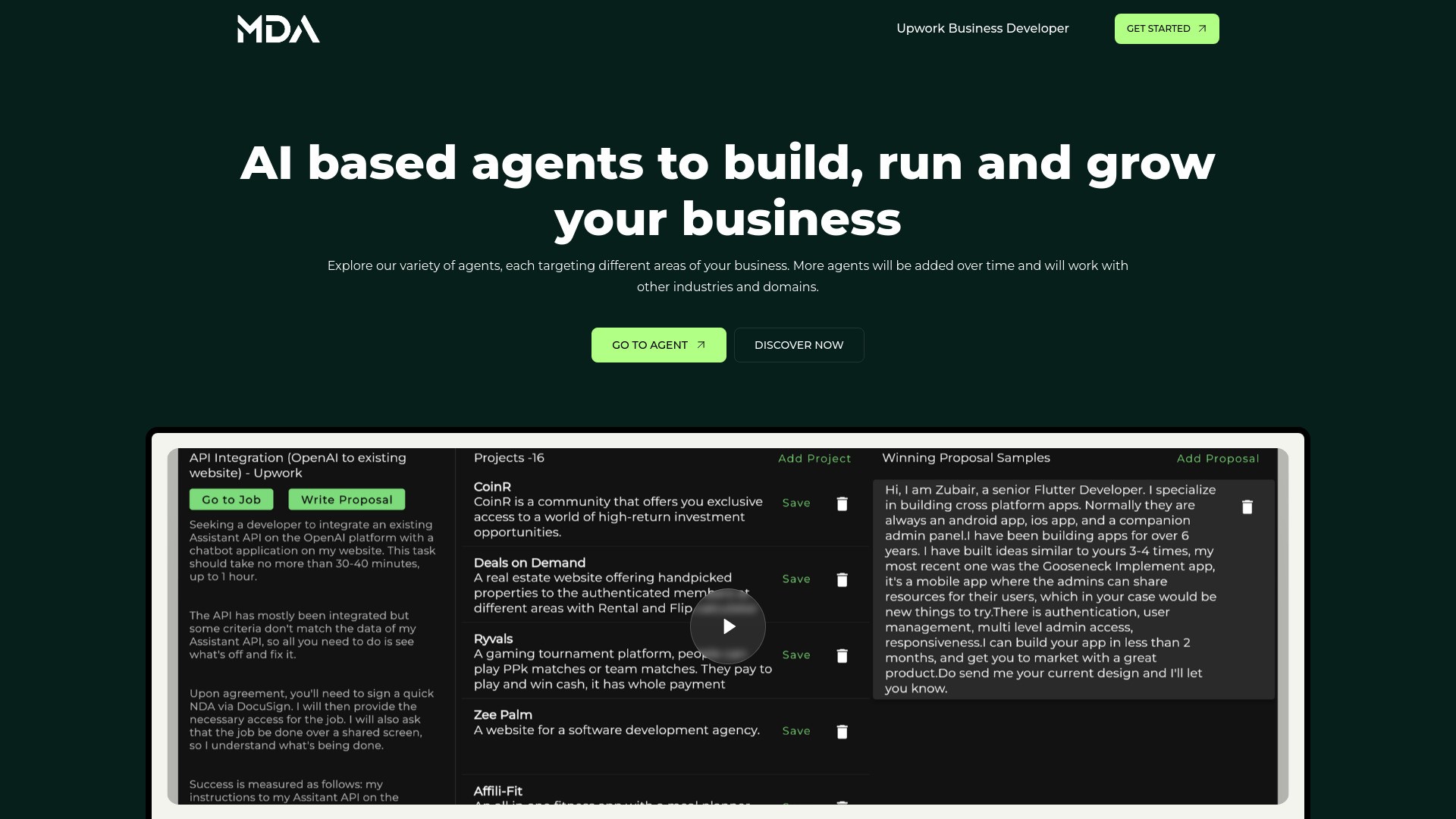Upwork Business Developer | MyDevAgents 截图