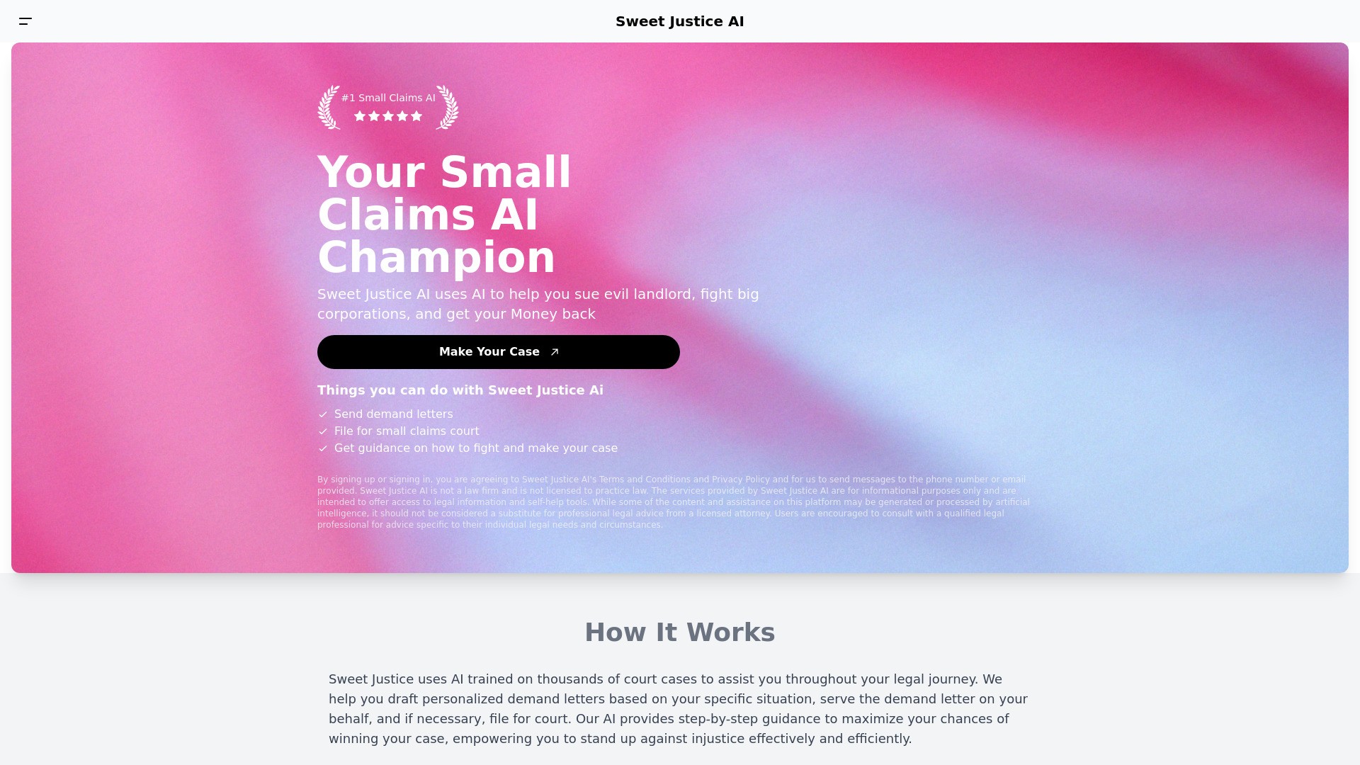 Sweet Justice AI 截图