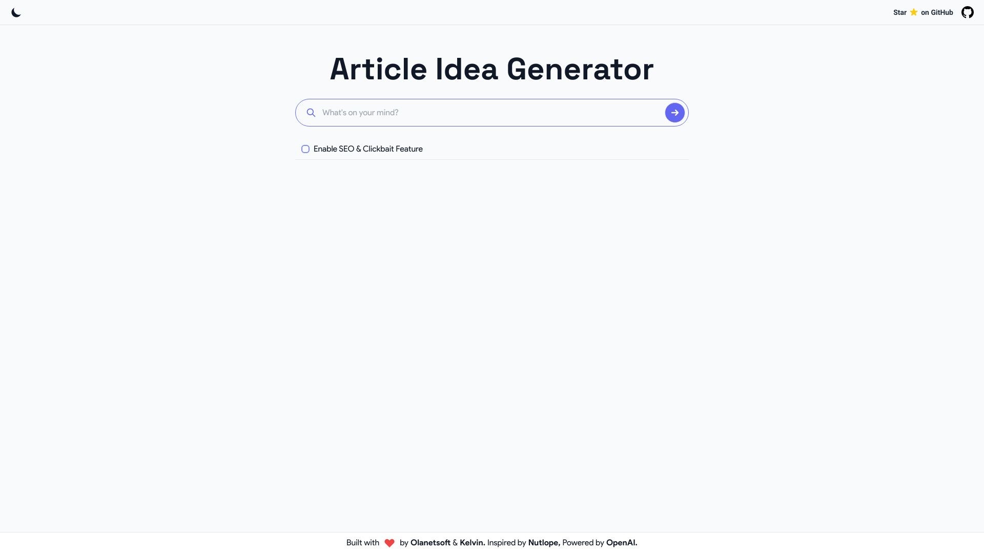 Article Idea Generator 截图