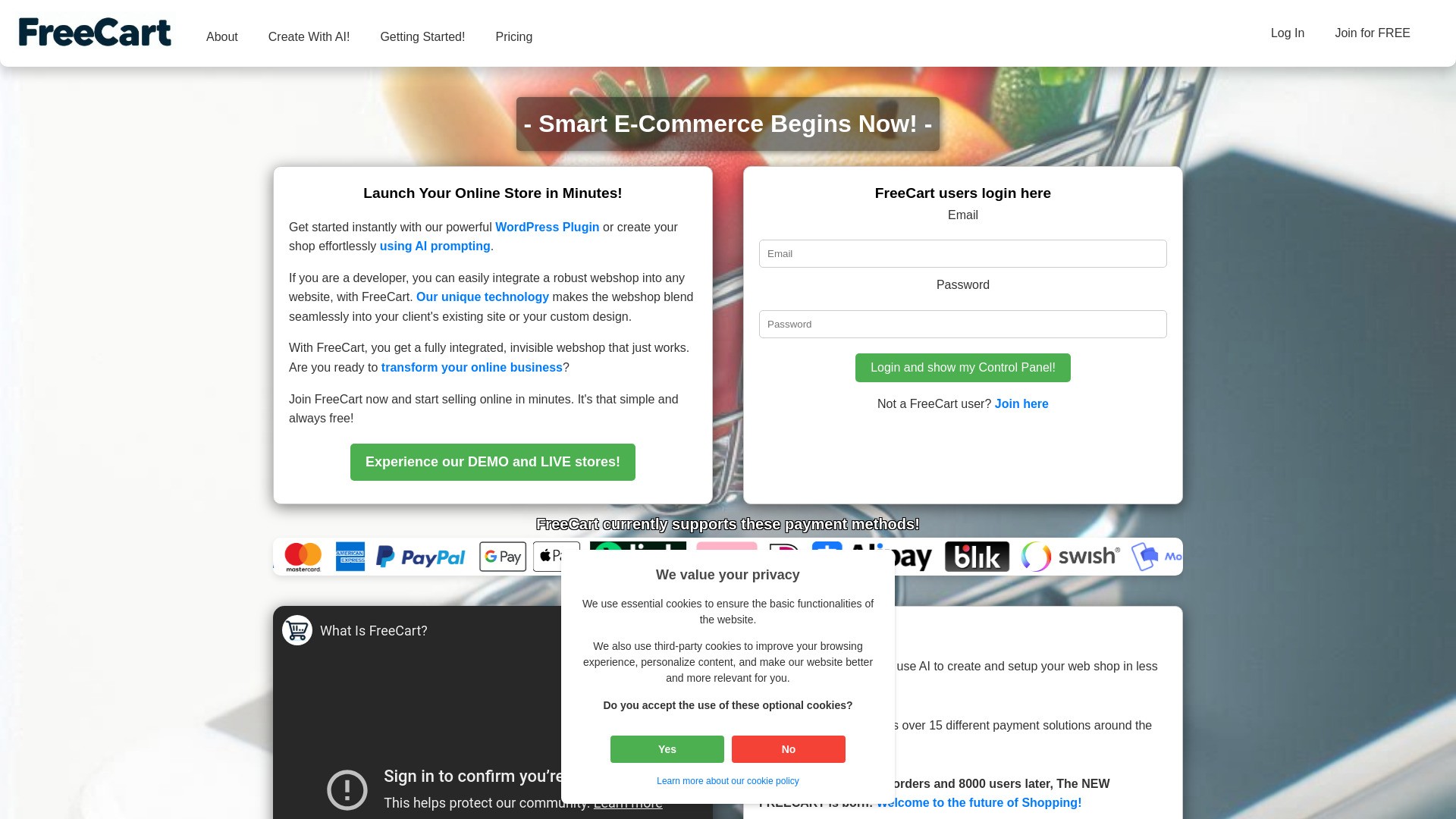 FreeCart.store 截图