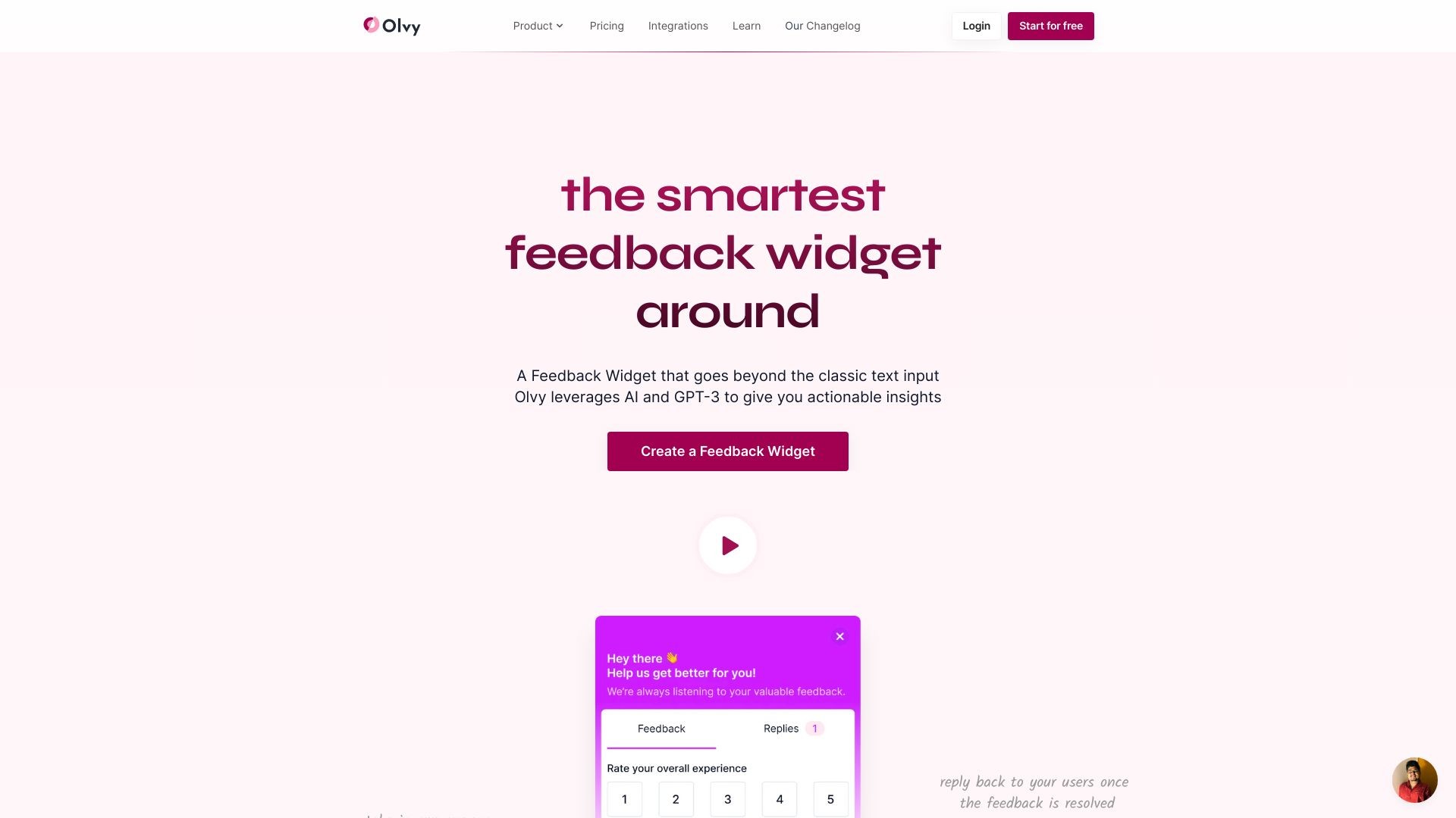 Feedback Widget by Olvy 截图