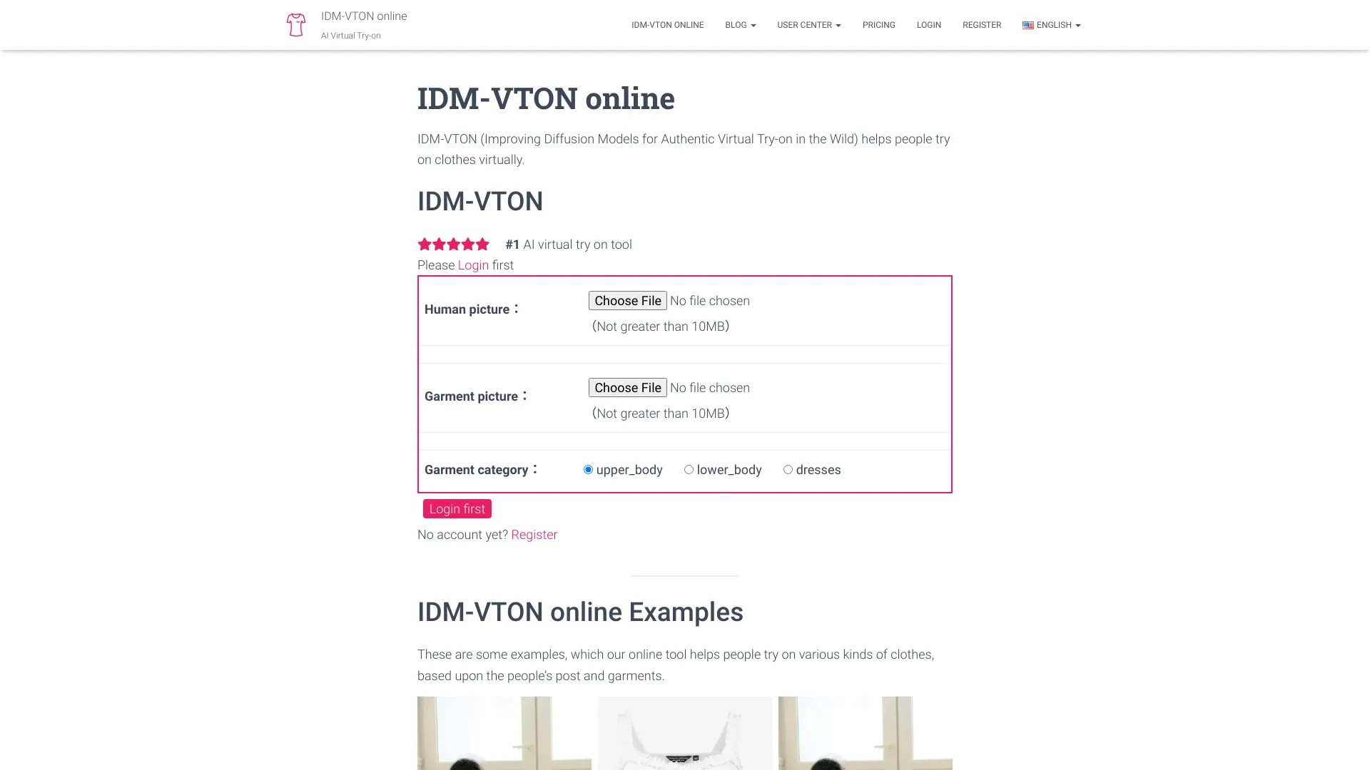 IDM-VTON online 截图