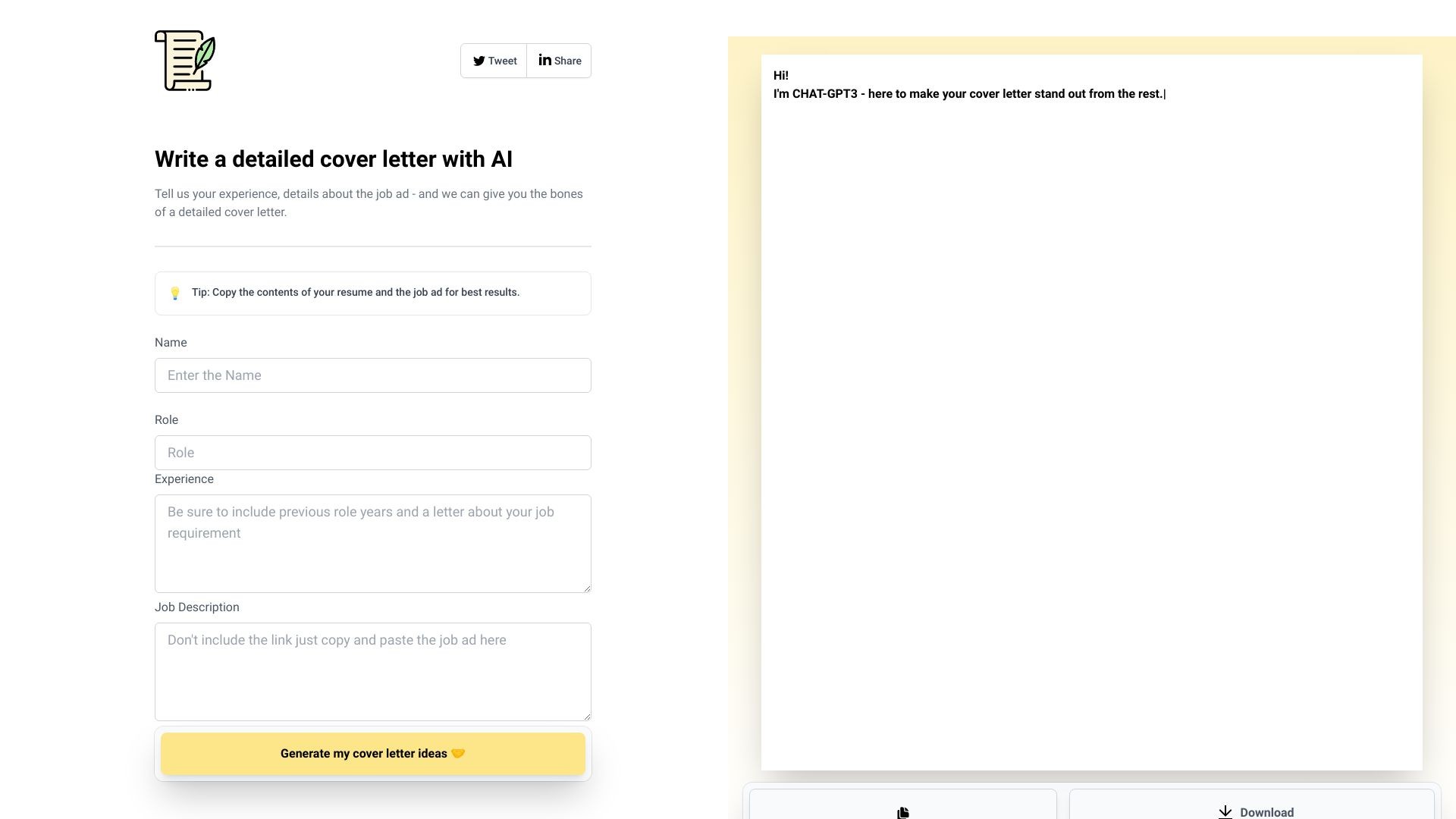 WriteMyCoverLetter 截图