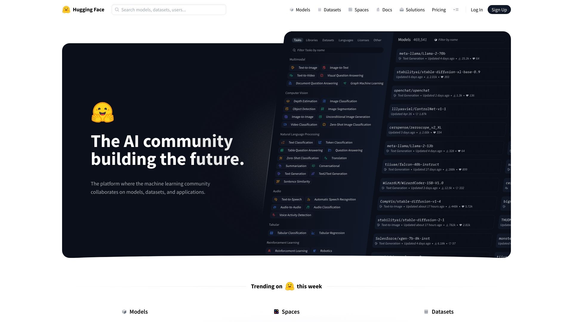 Hugging Face 截图