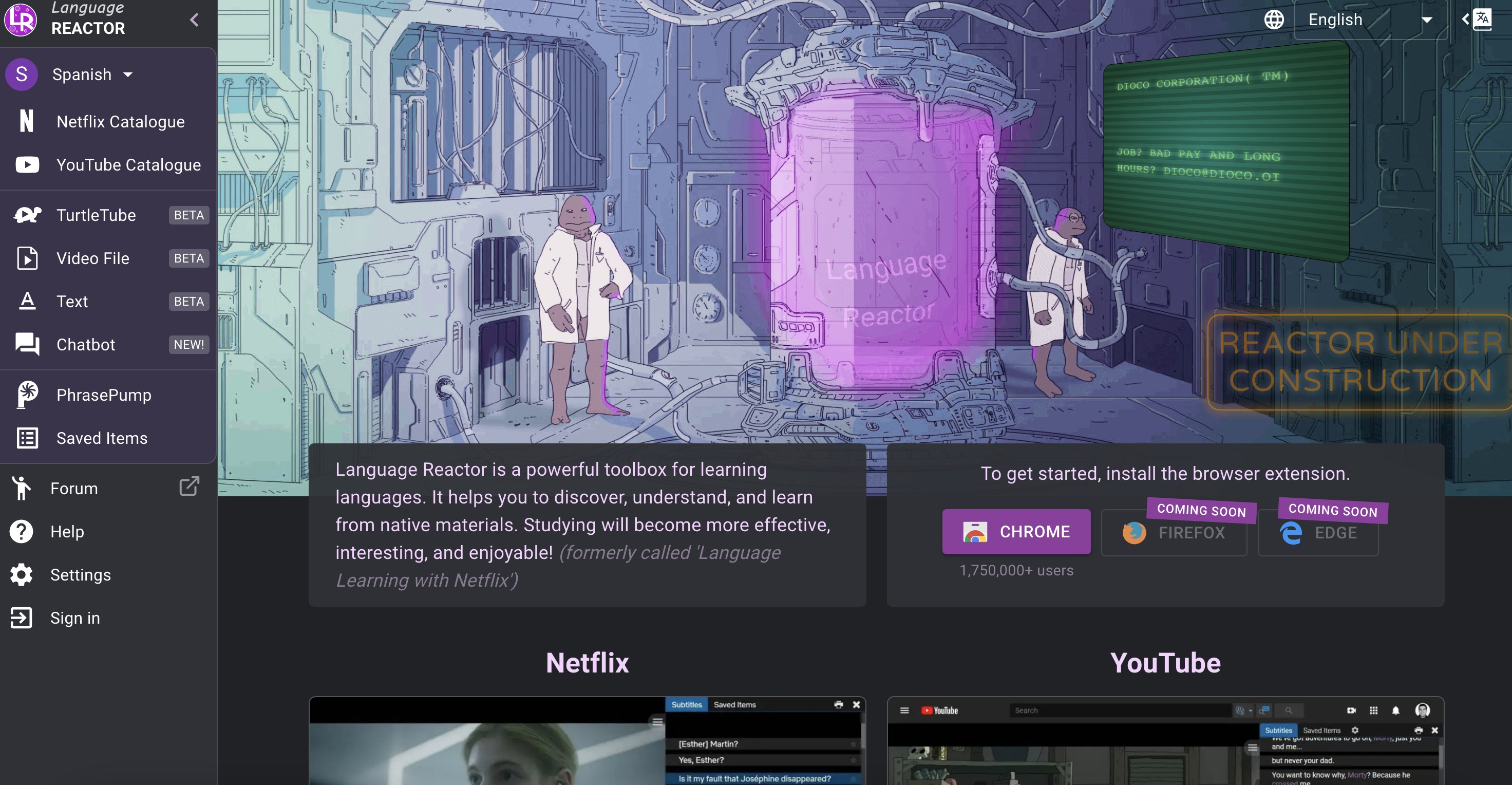 Language REACTOR 截图