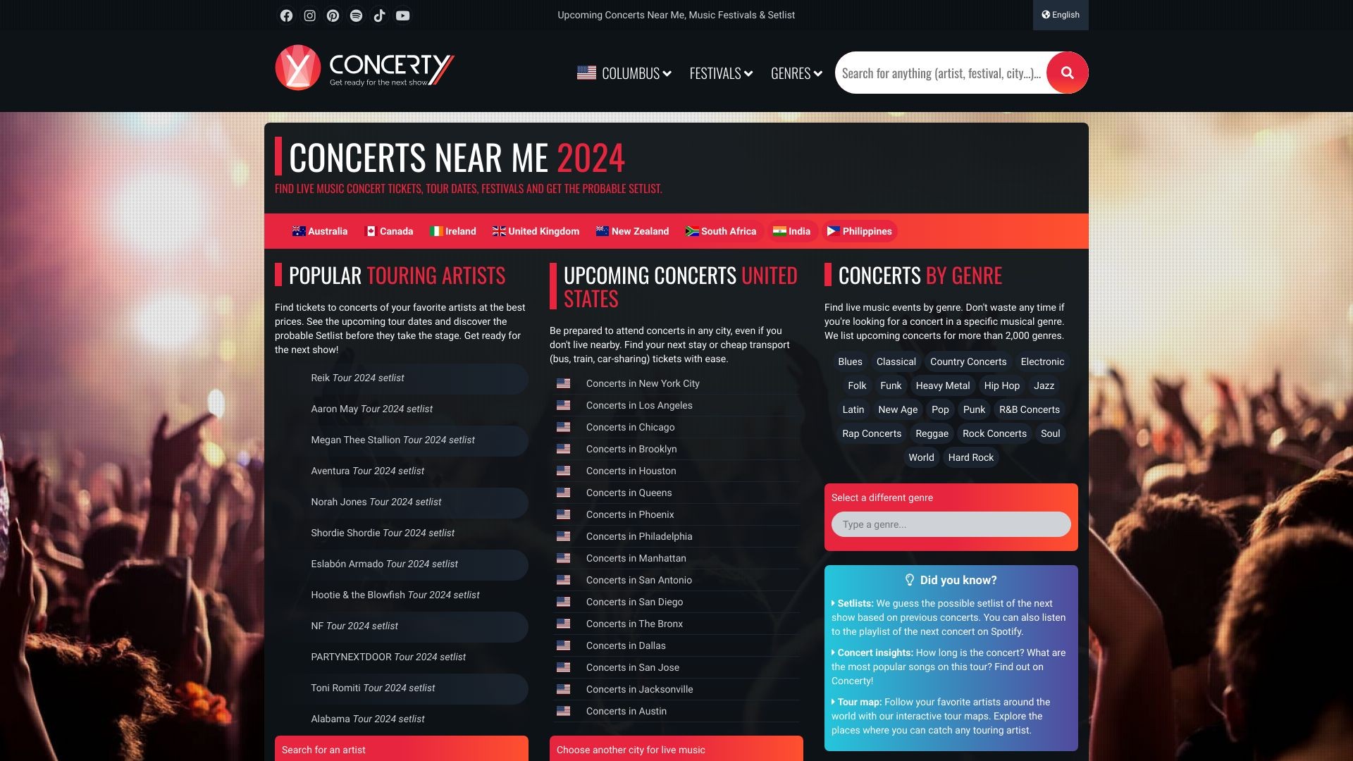 Concerty Setlist Prediction 截图